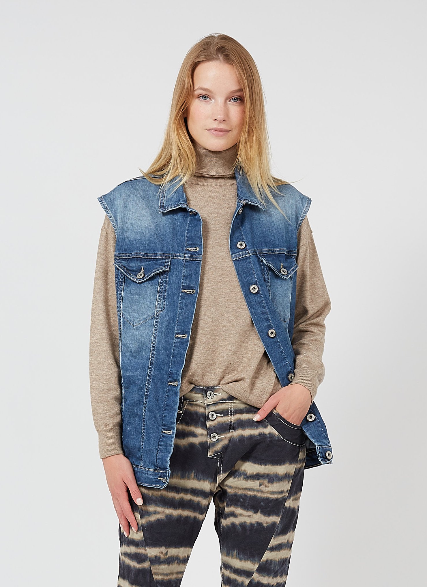 denim jacket with sheep fur