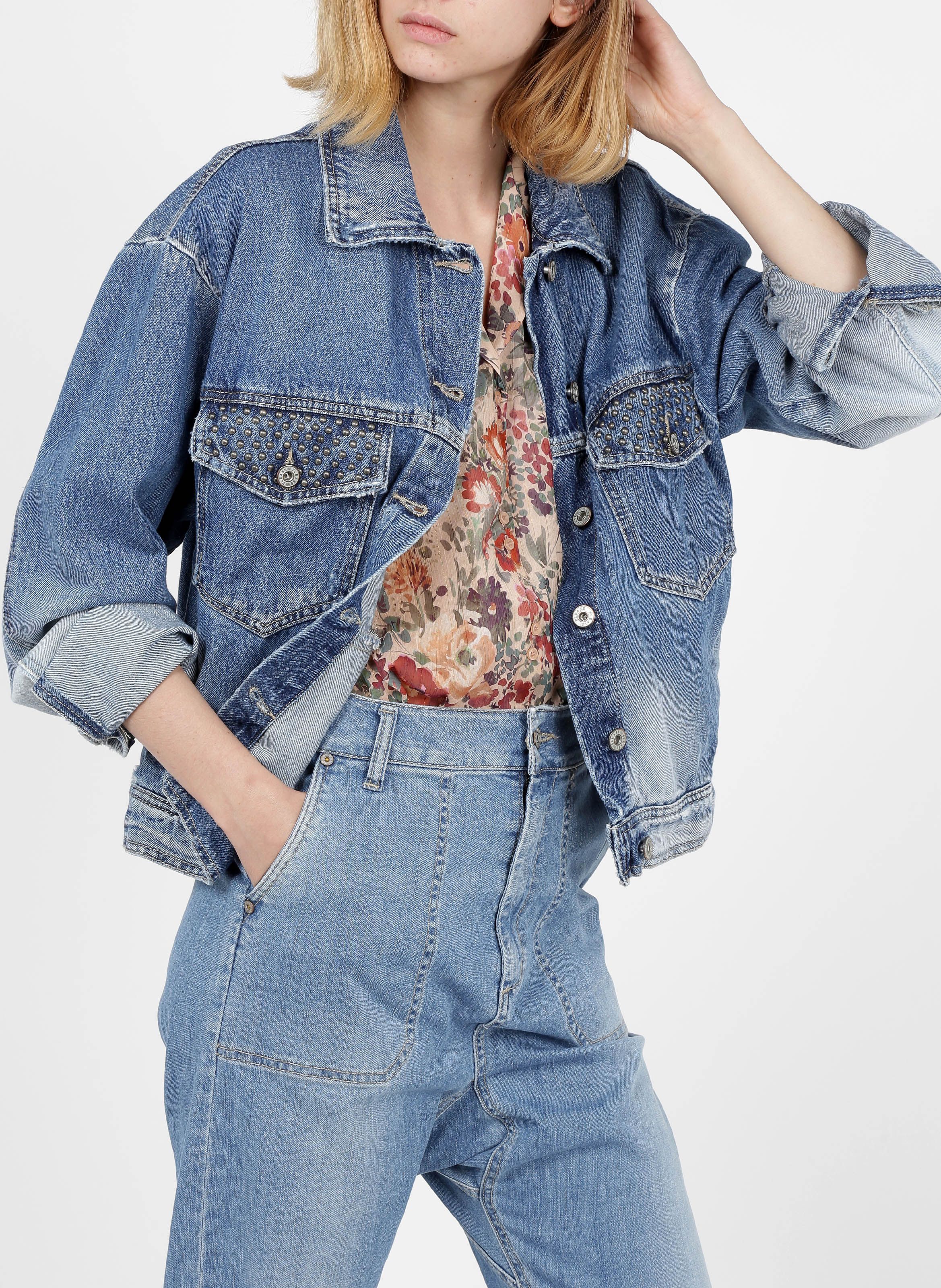 studded denim jacket womens