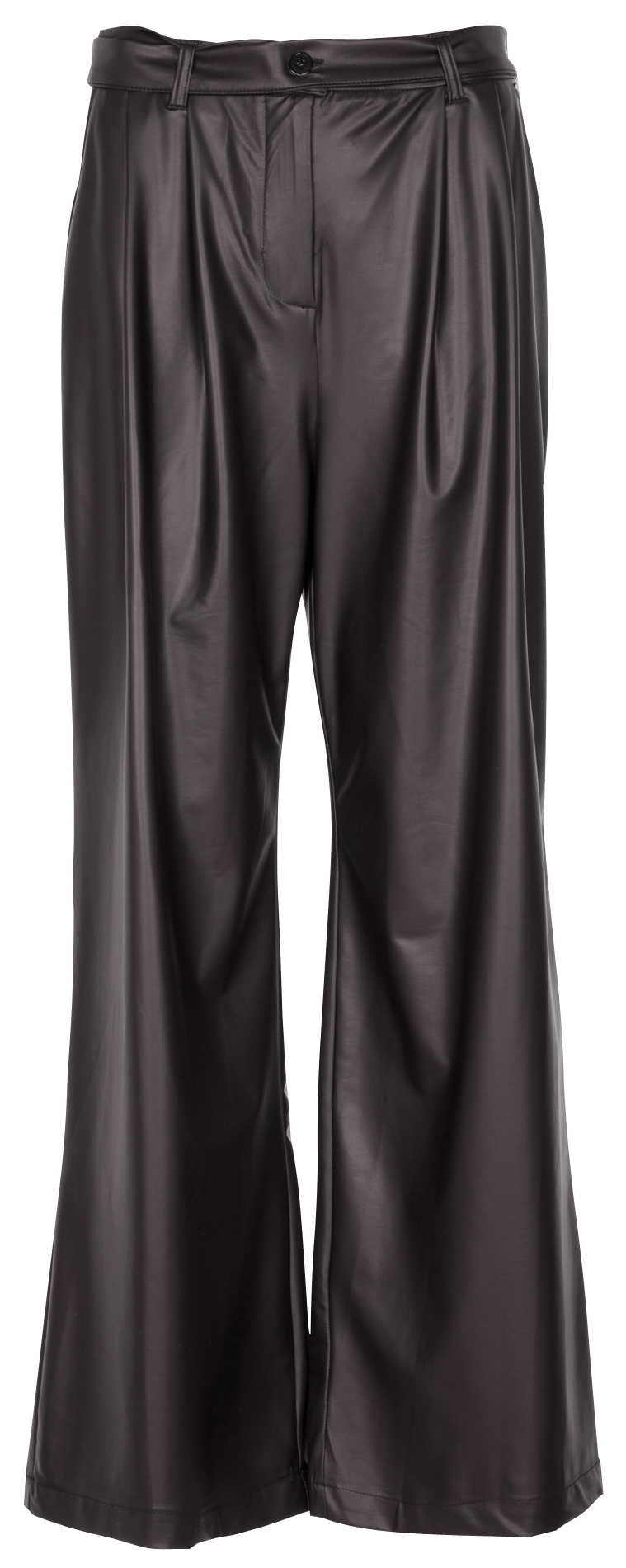 High-waisted Faux Leather Pants Nero 