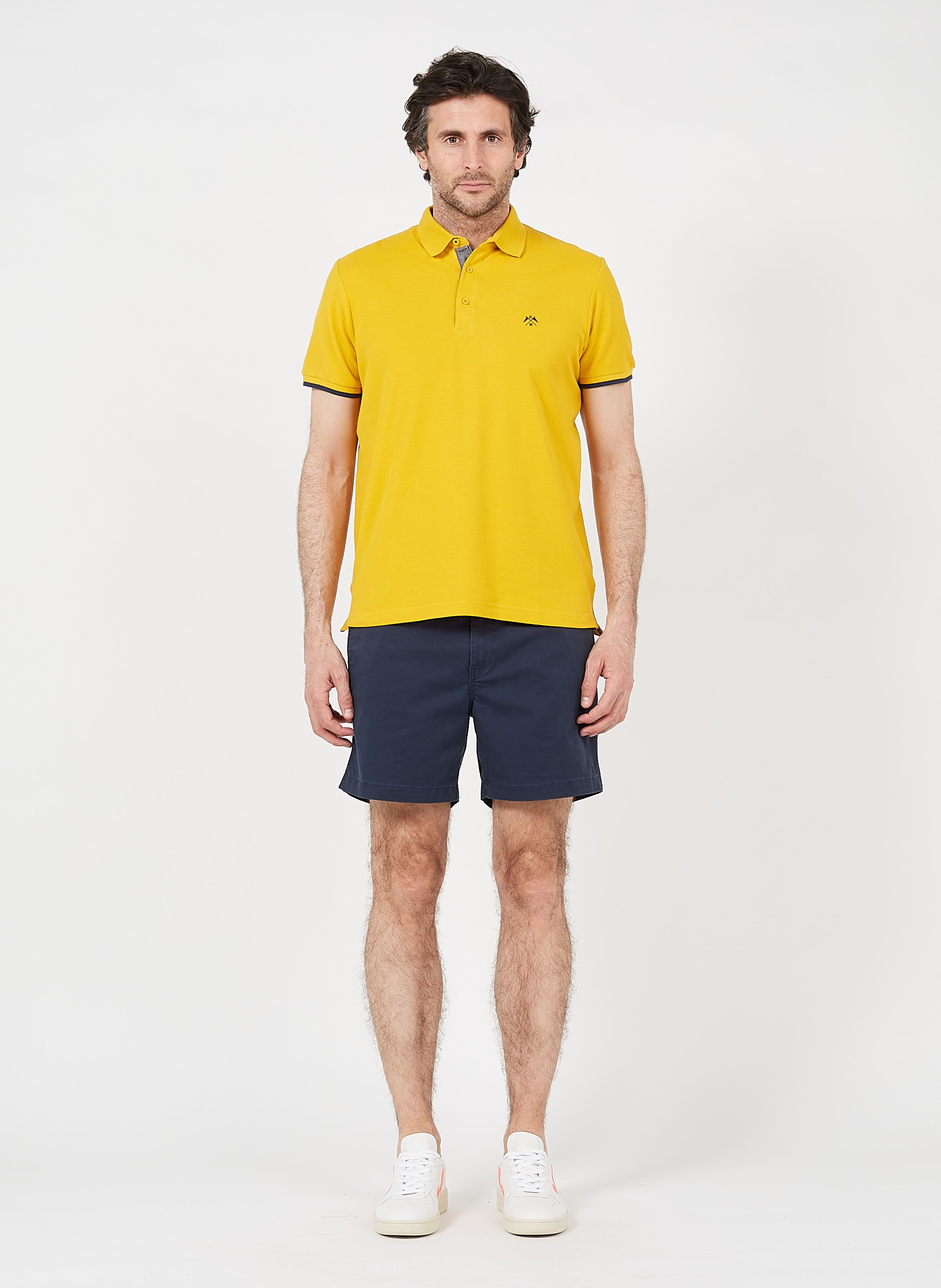 yellow polo shorts mens