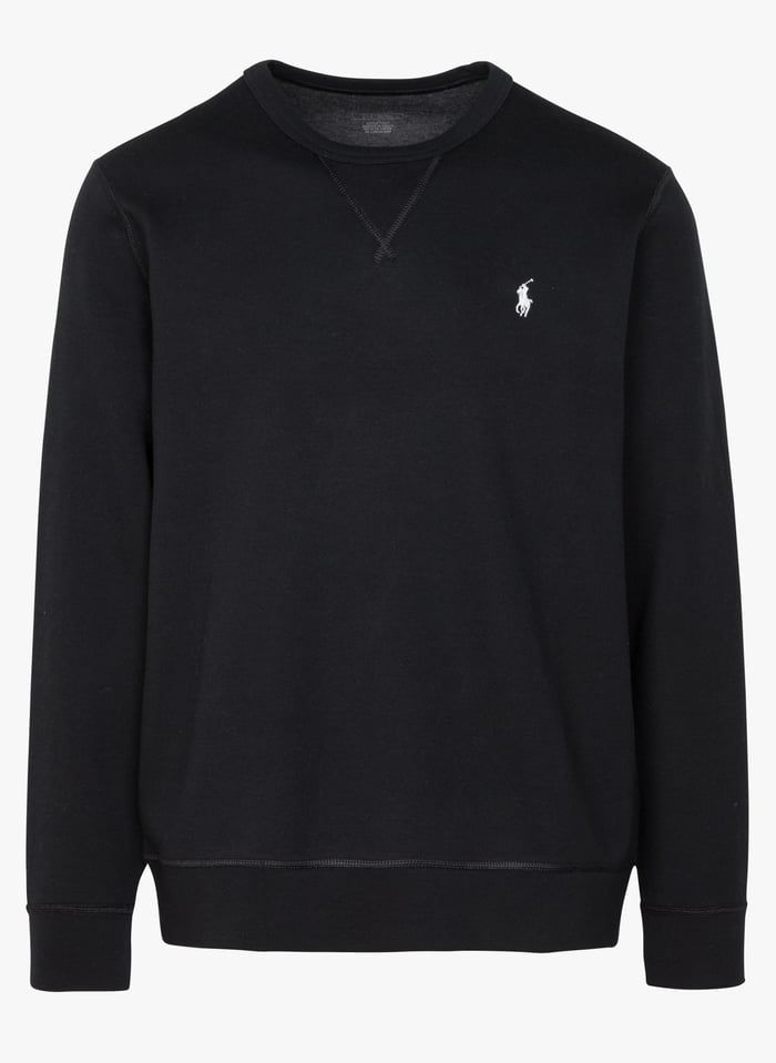 Crew neck Sweatshirt With Embroidered Logo Polo Black Cream Pp