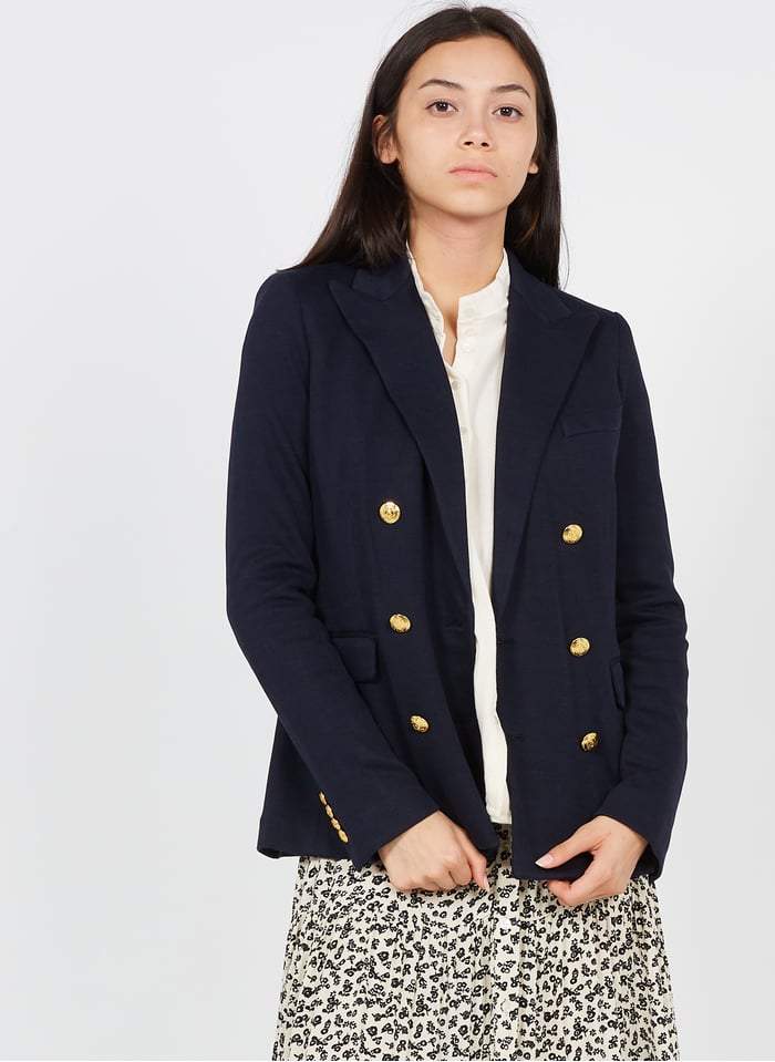 Ralph lauren knit double breasted blazer Clearance