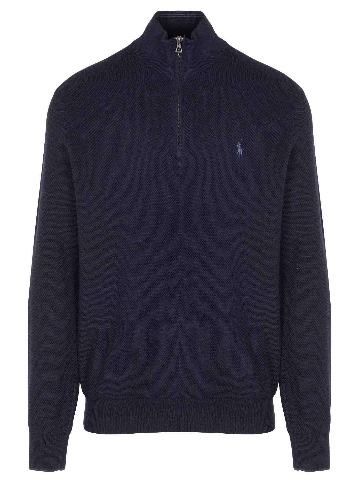 Half-zip High-neck Fitted Pima Cotton 