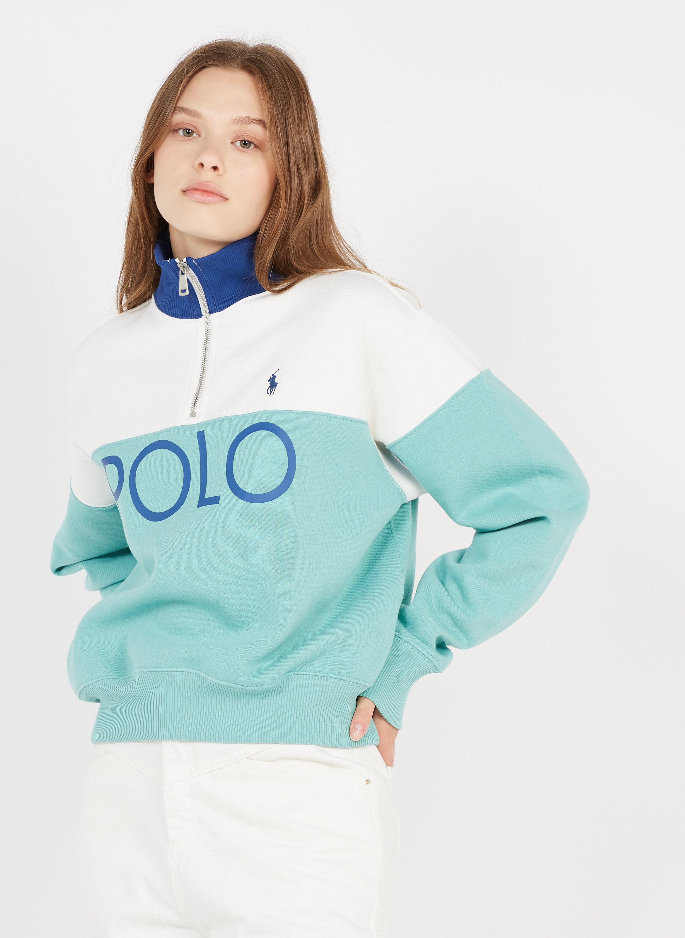 white polo pullover