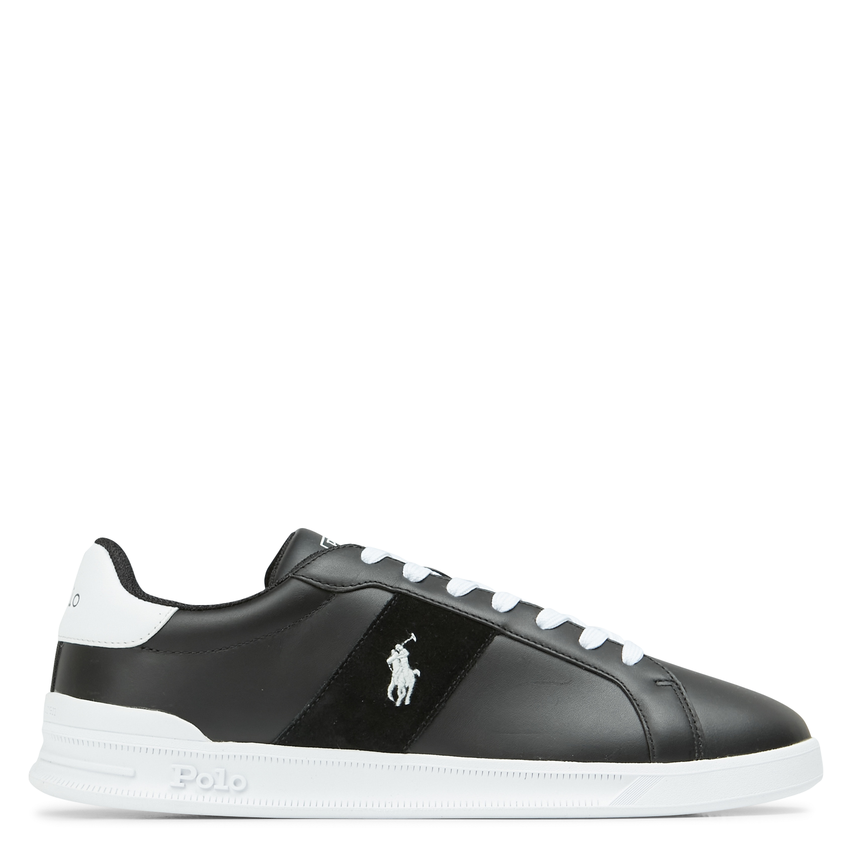 polo black leather sneakers