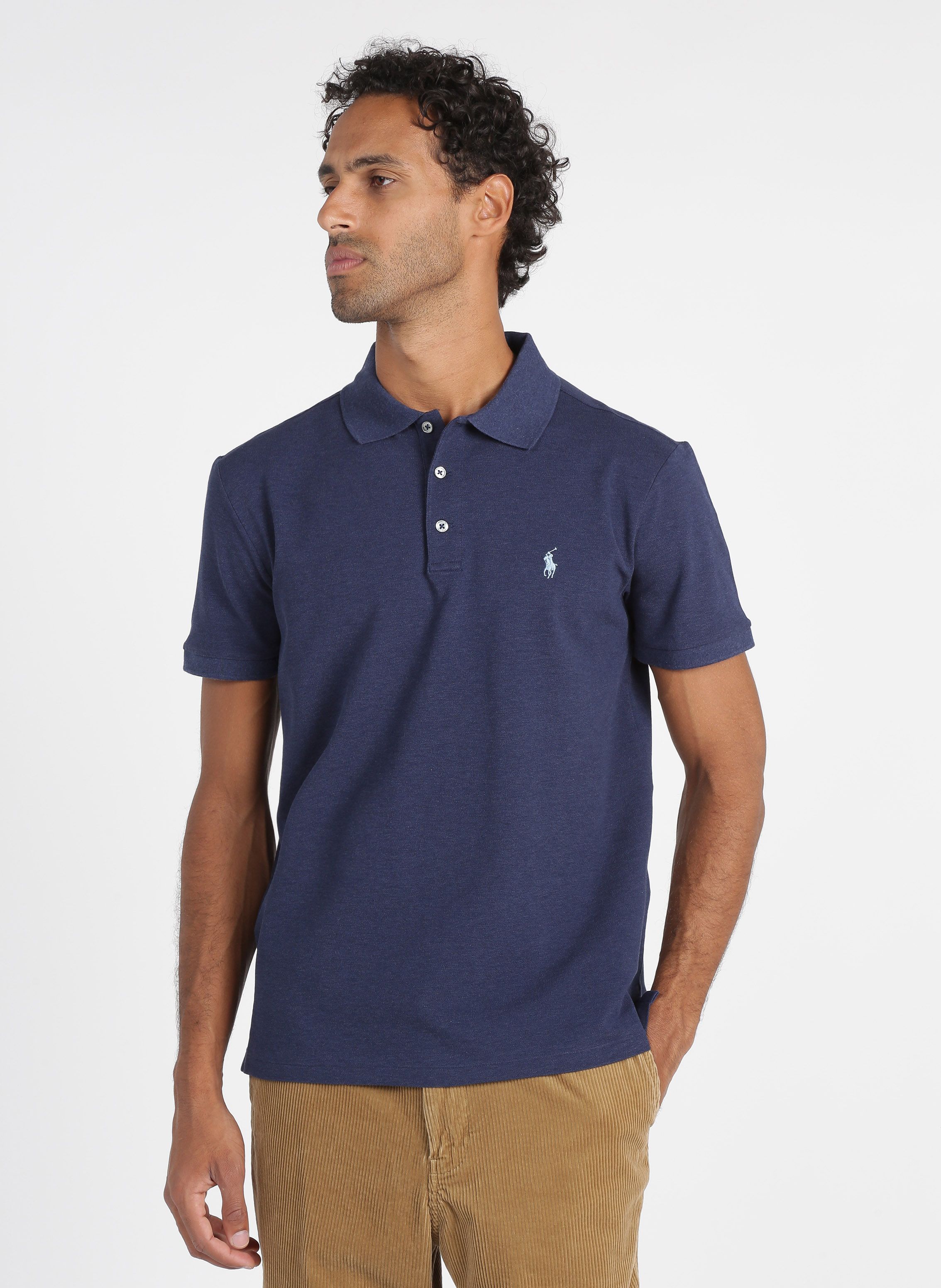 Blue Regular-fit cotton polo shirt