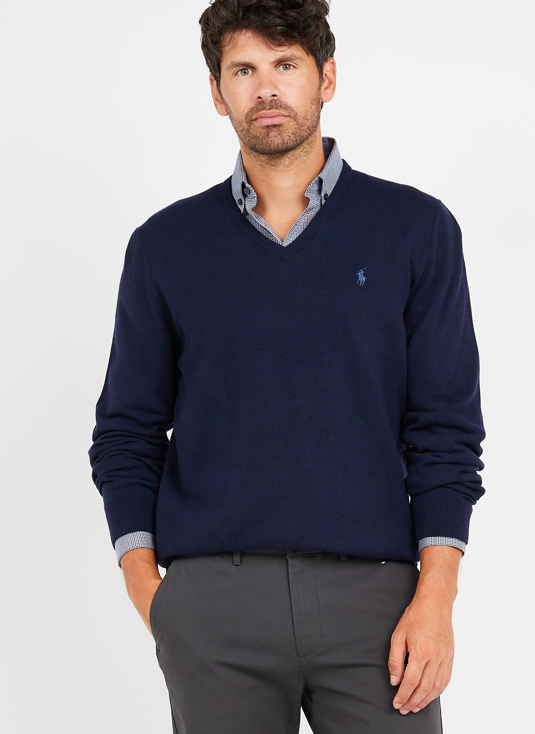 Mens v neck hot sale jumper ralph lauren