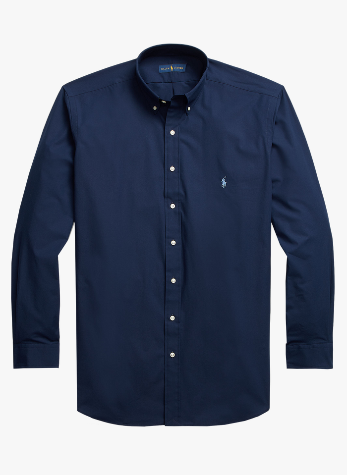 POLO RALPH LAUREN Blue Regular-fit stretch cotton shirt with button-down collar