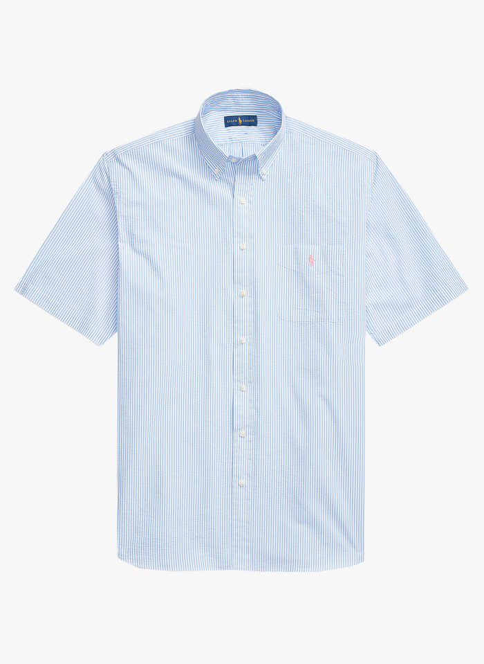 POLO RALPH LAUREN Blue Regular-fit striped cotton shirt with button-down collar