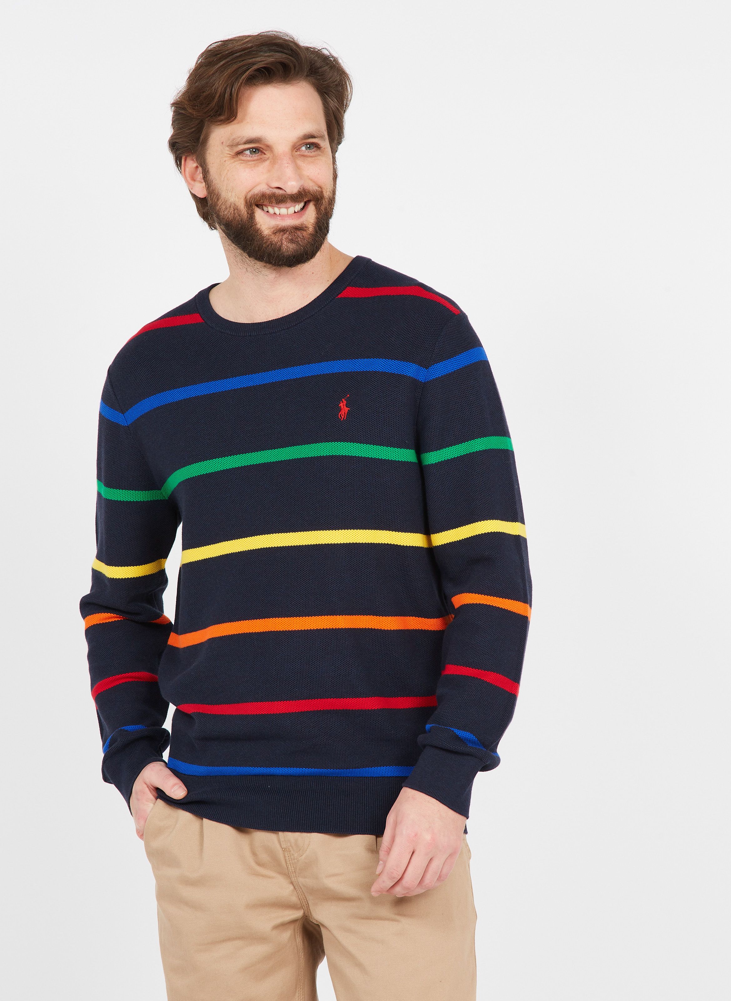 ralph lauren striped cotton sweater