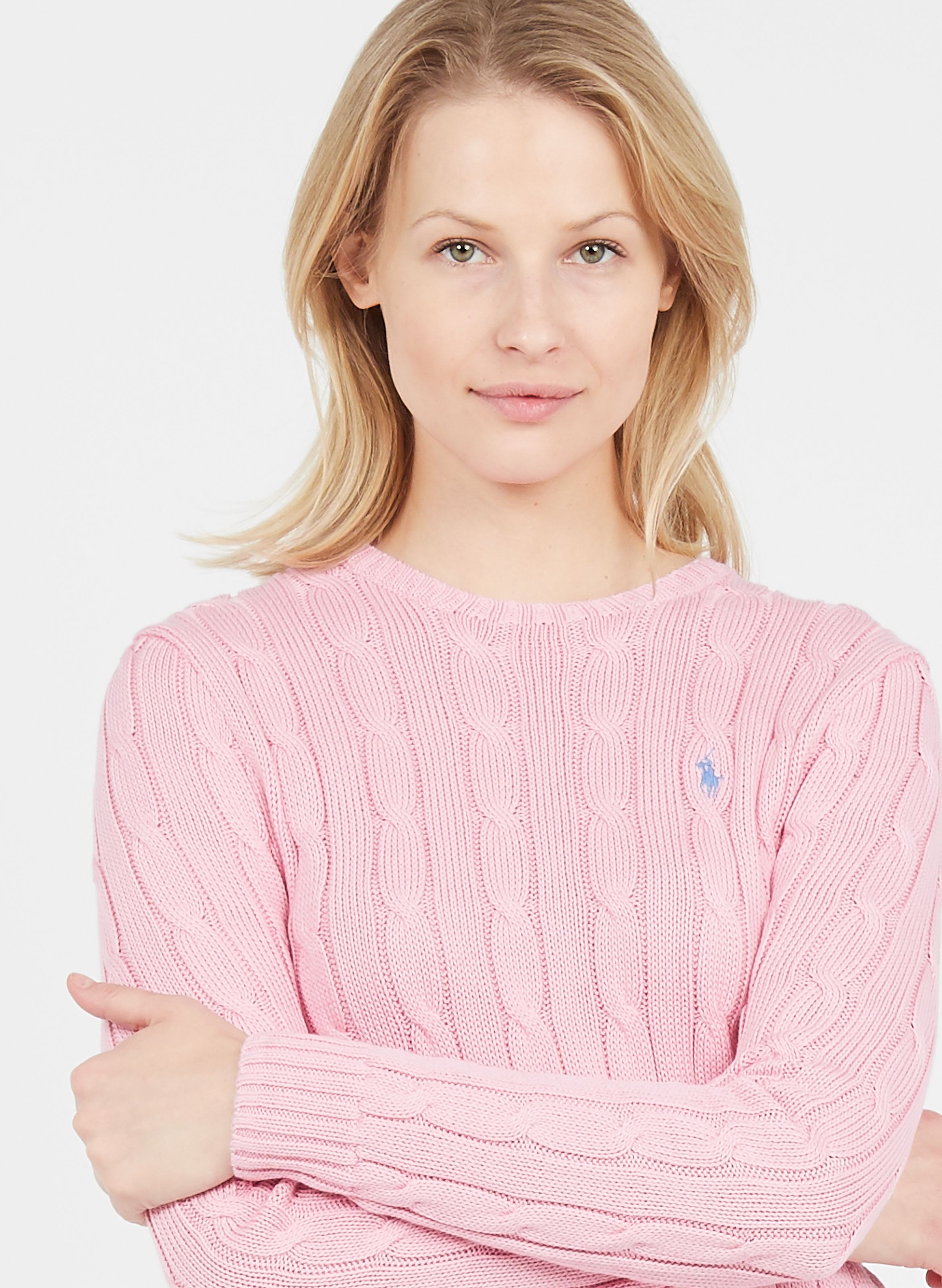 polo ralph lauren pink cable knit jumper