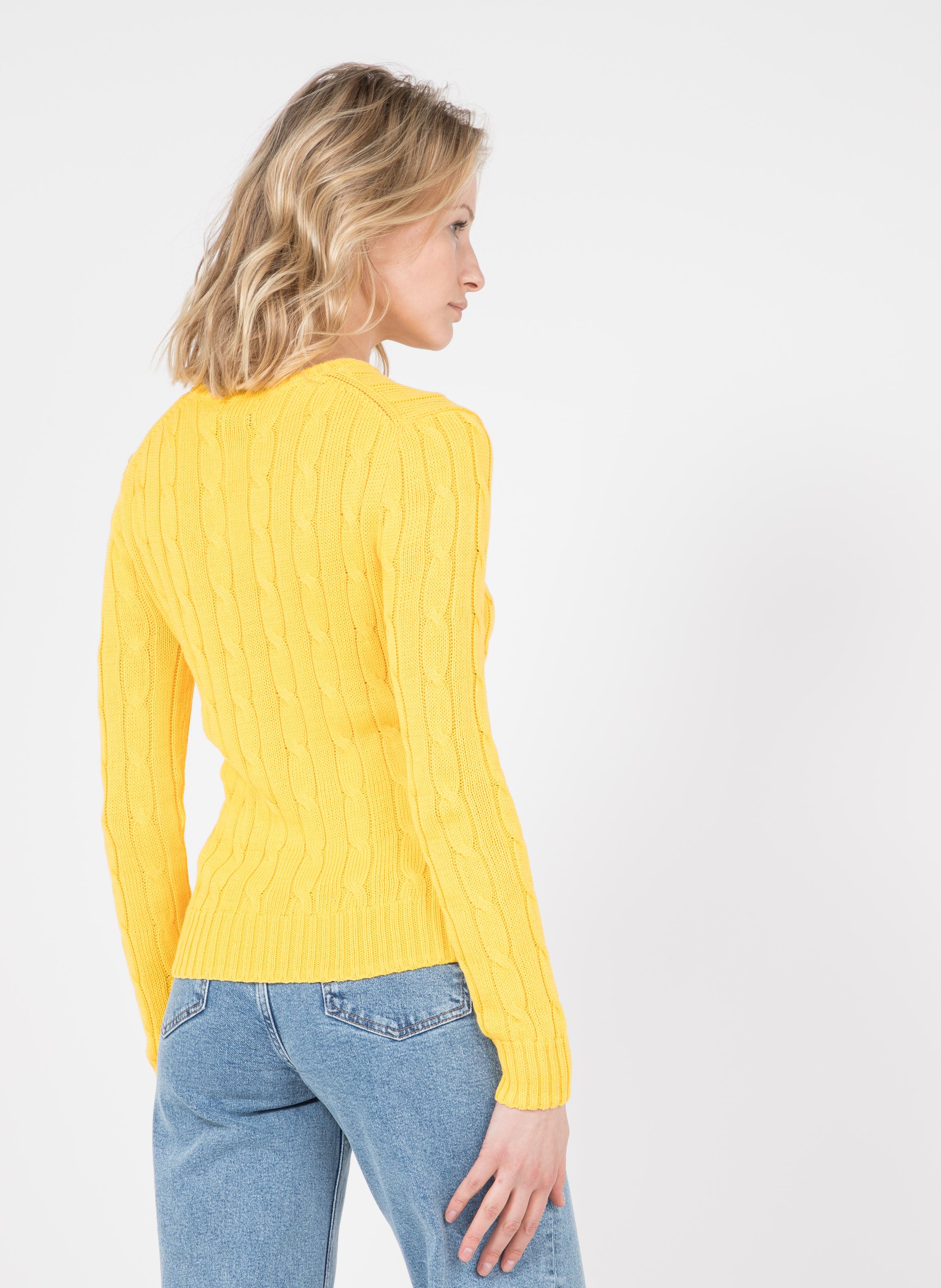 womens yellow polo sweater