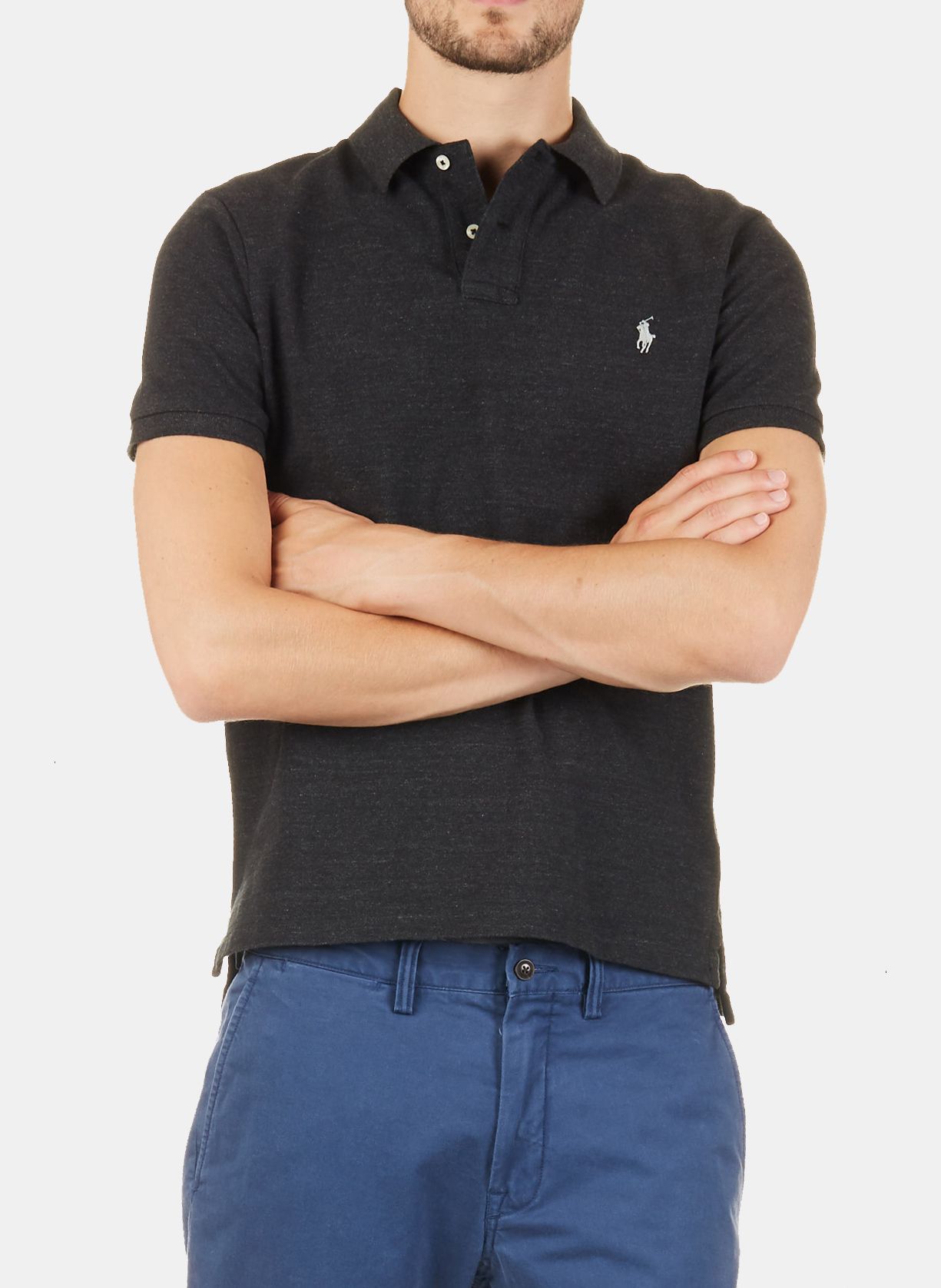 black marl heather polo