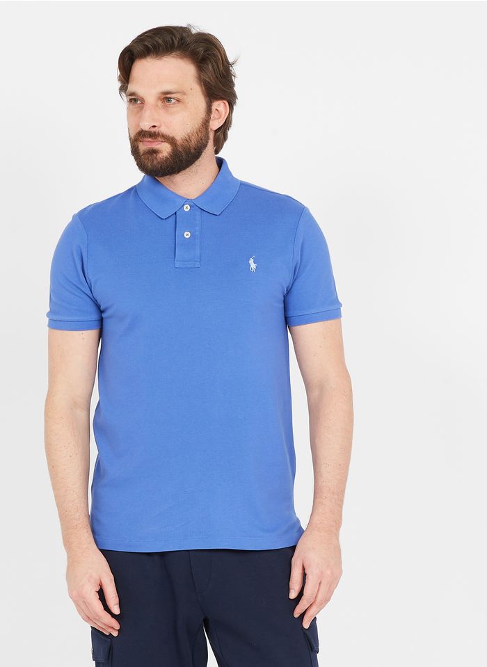 POLO RALPH LAUREN Blue Slim-fit cotton piqué polo shirt