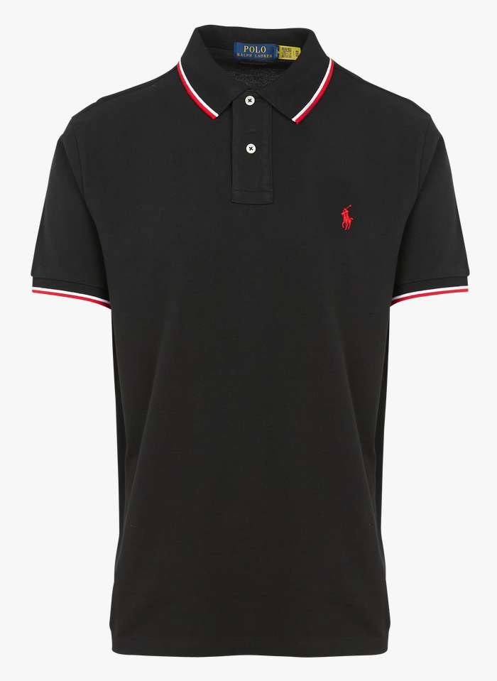POLO RALPH LAUREN Black Slim-fit cotton polo shirt with classic collar
