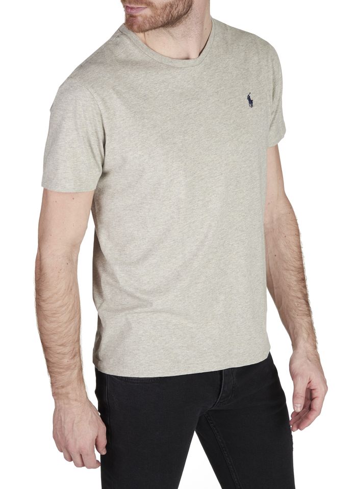 POLO RALPH LAUREN Grey Slim-fit cotton T-shirt with round neck and Pony Player