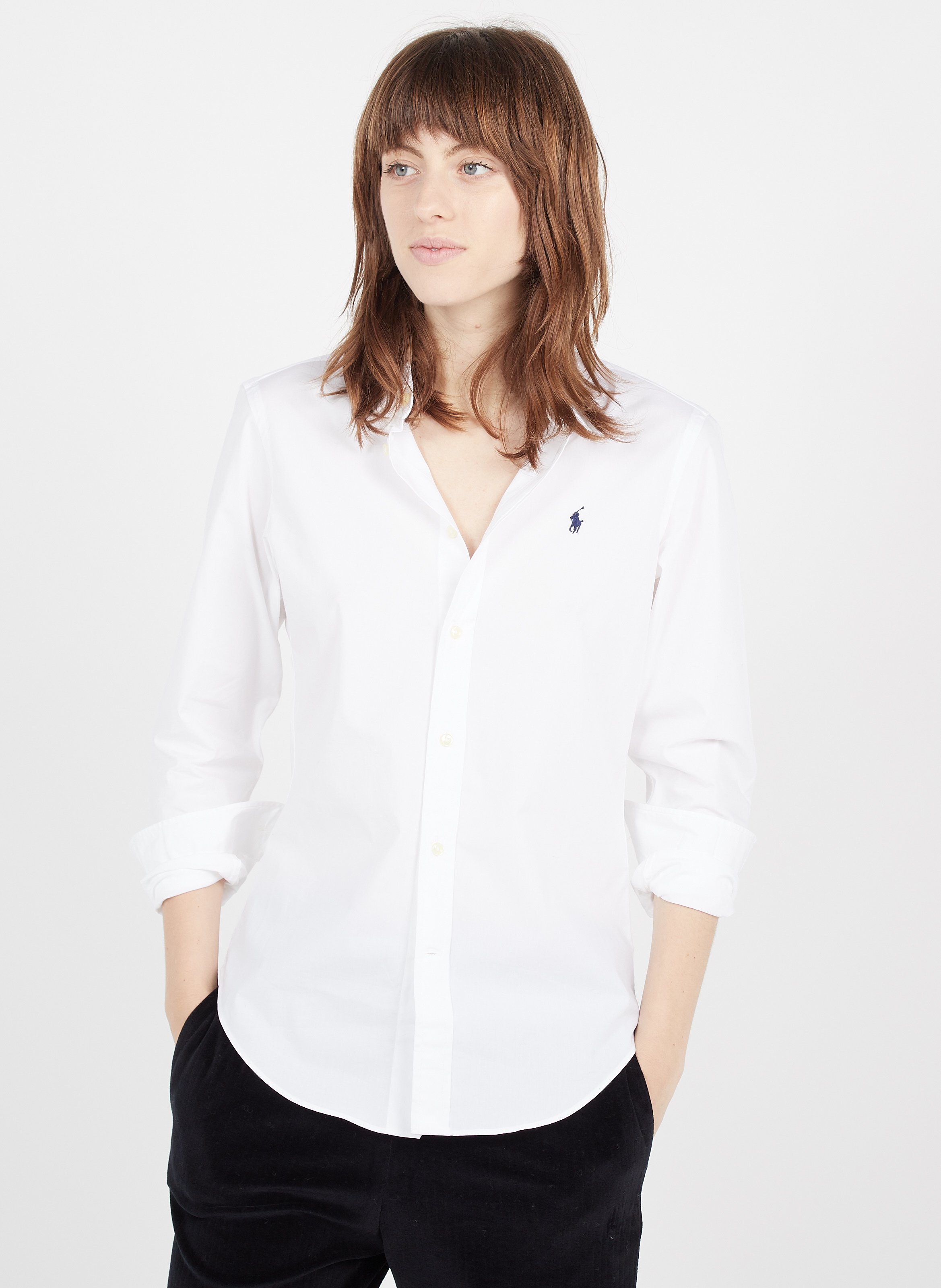 ralph lauren white collar shirt