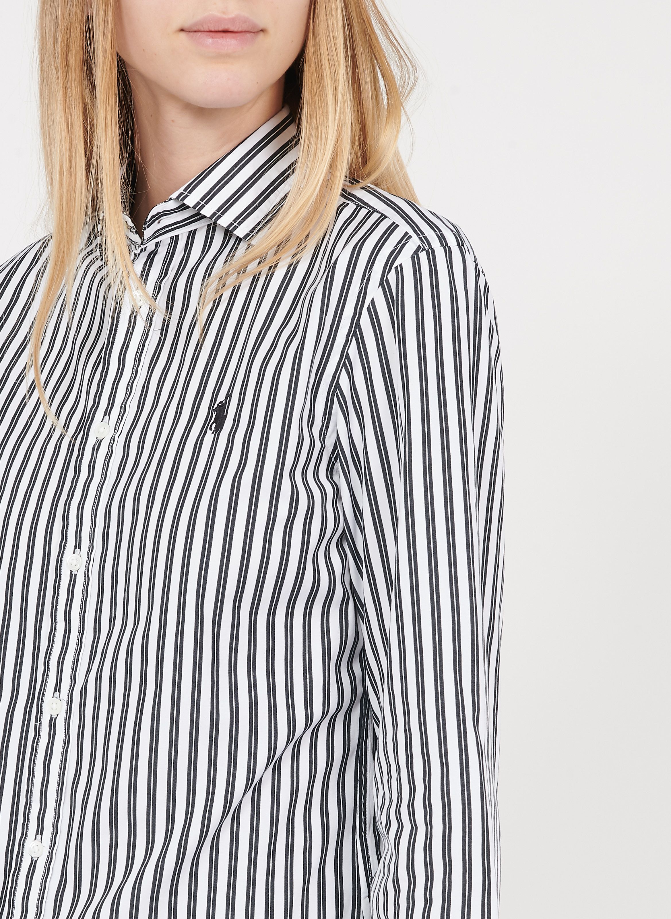 black and white striped ralph lauren shirt