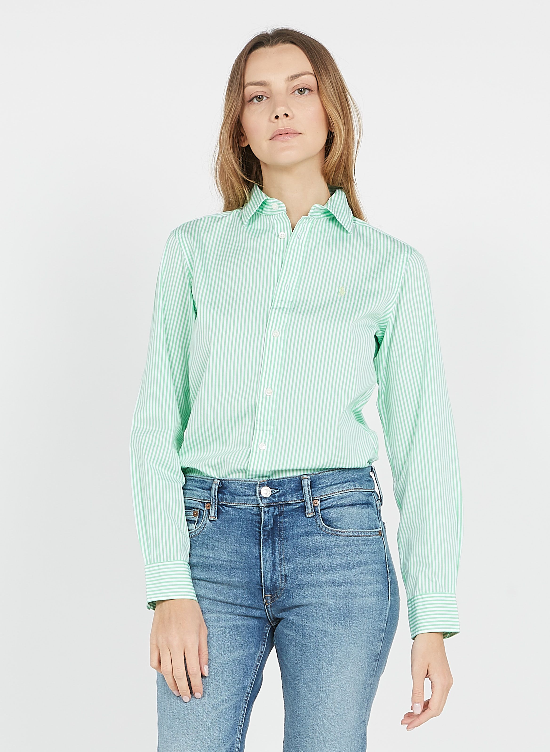 green striped ralph lauren shirt