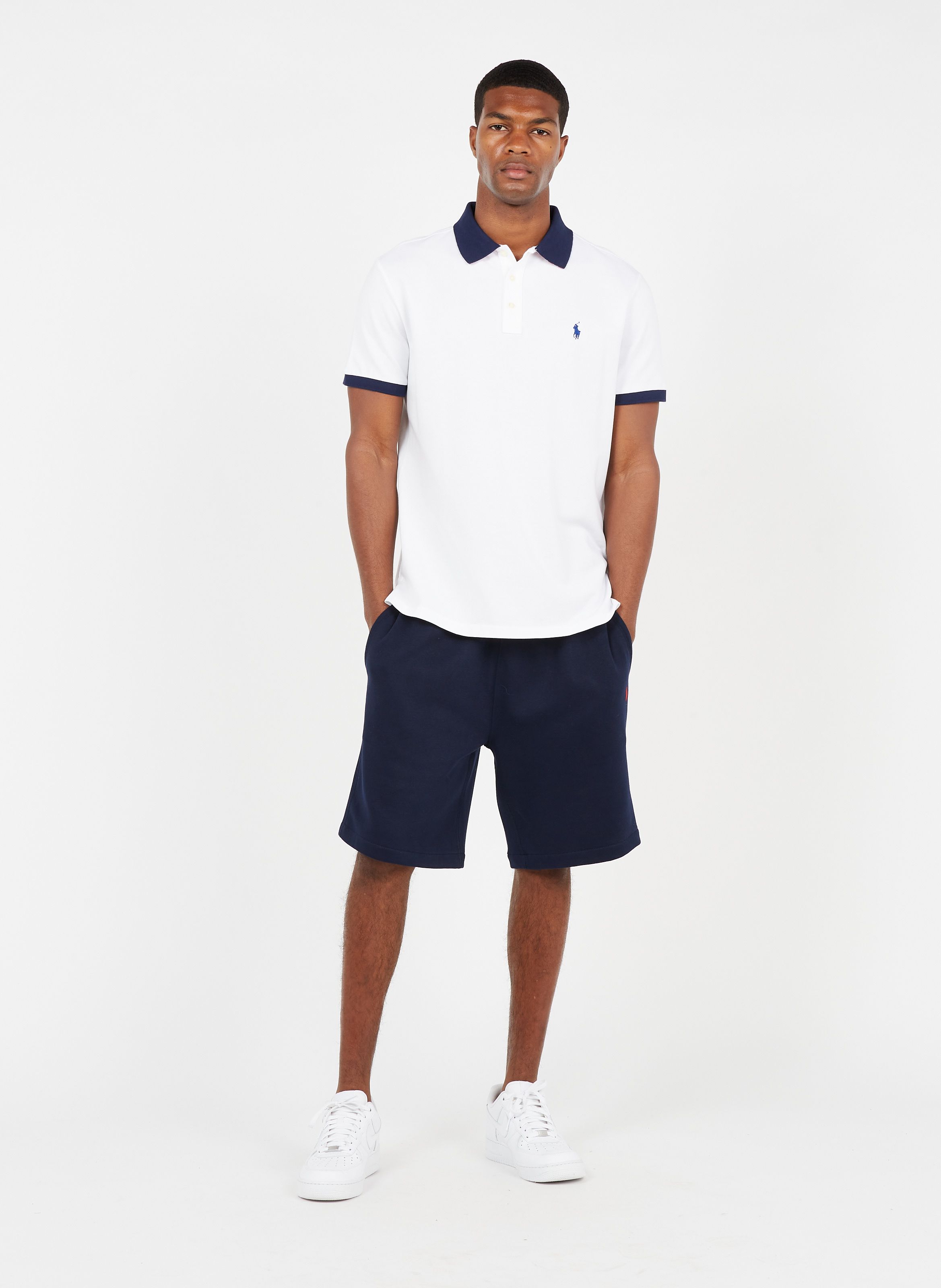 dark blue polo shorts