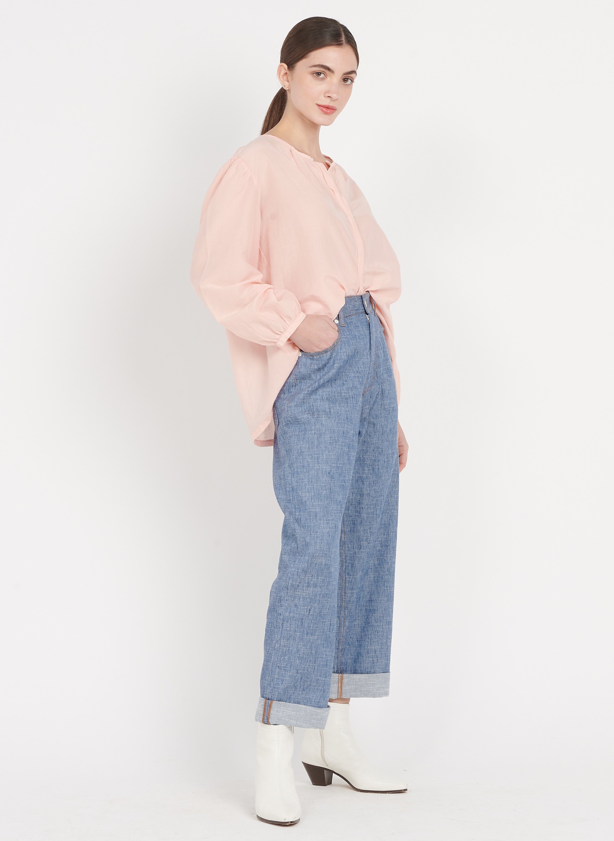 Sale Loose-fit Silk-blend Henley Shirt 