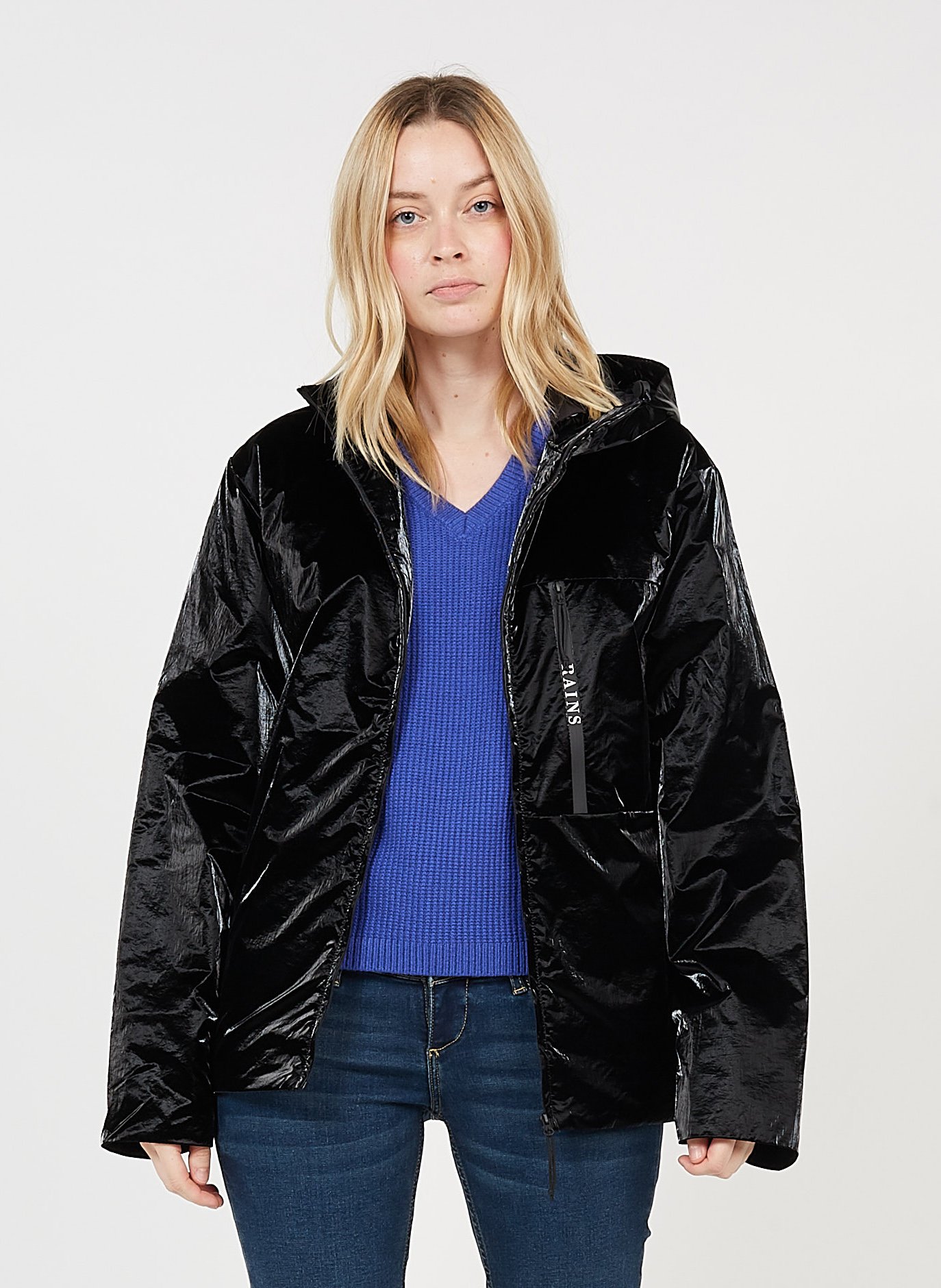 black high neck jacket