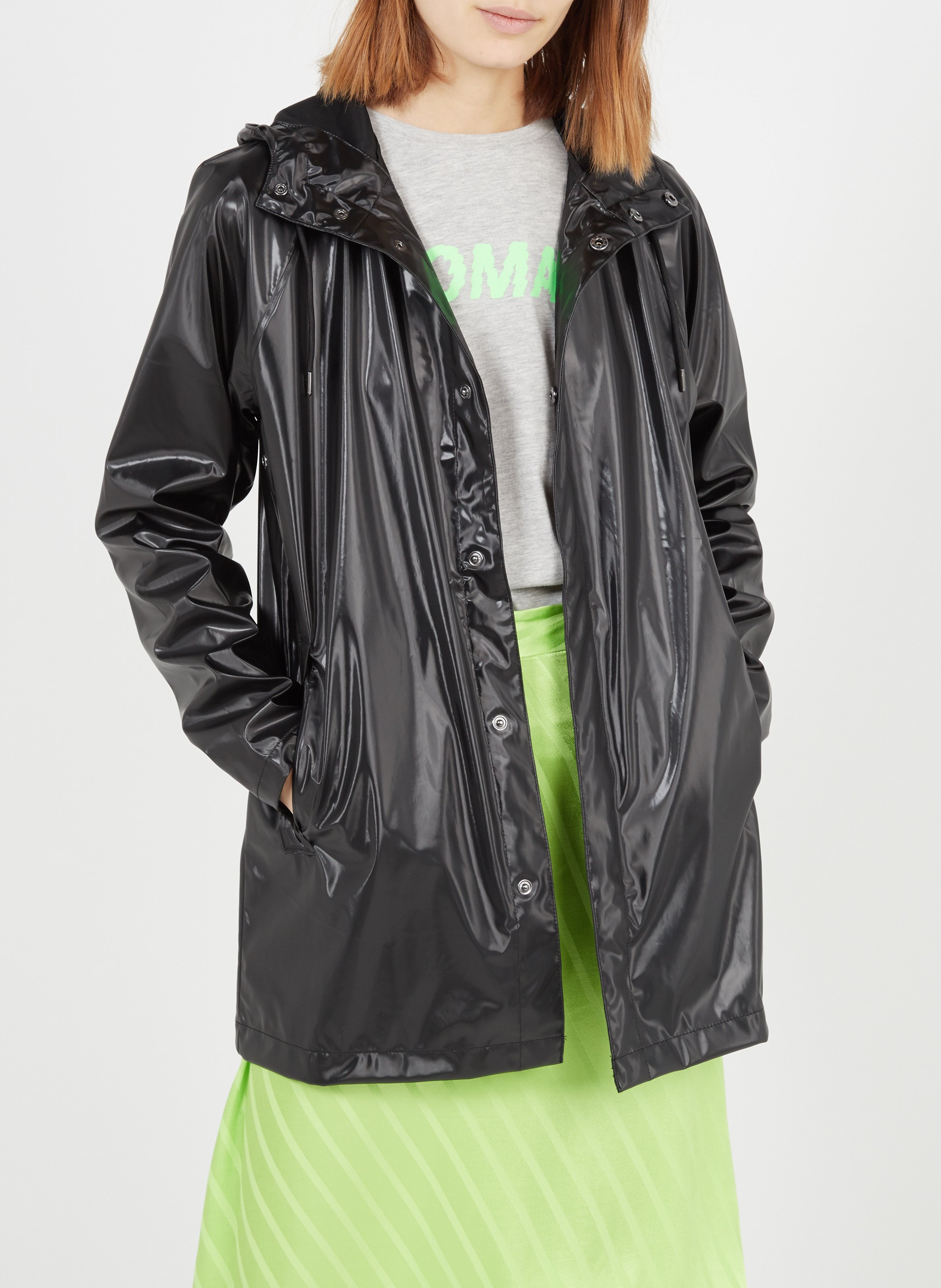 black hooded waterproof jacket