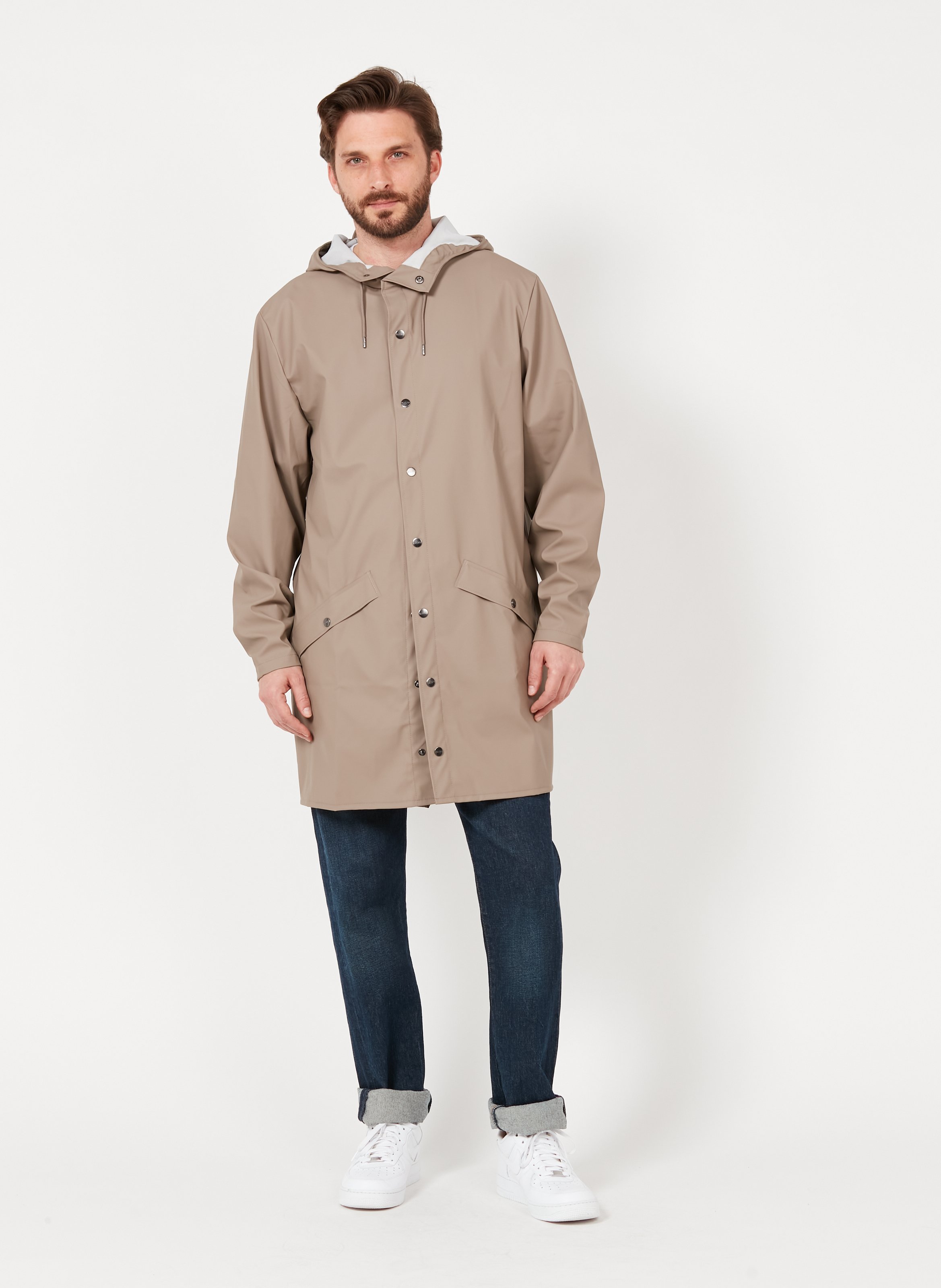 beige rain jacket mens