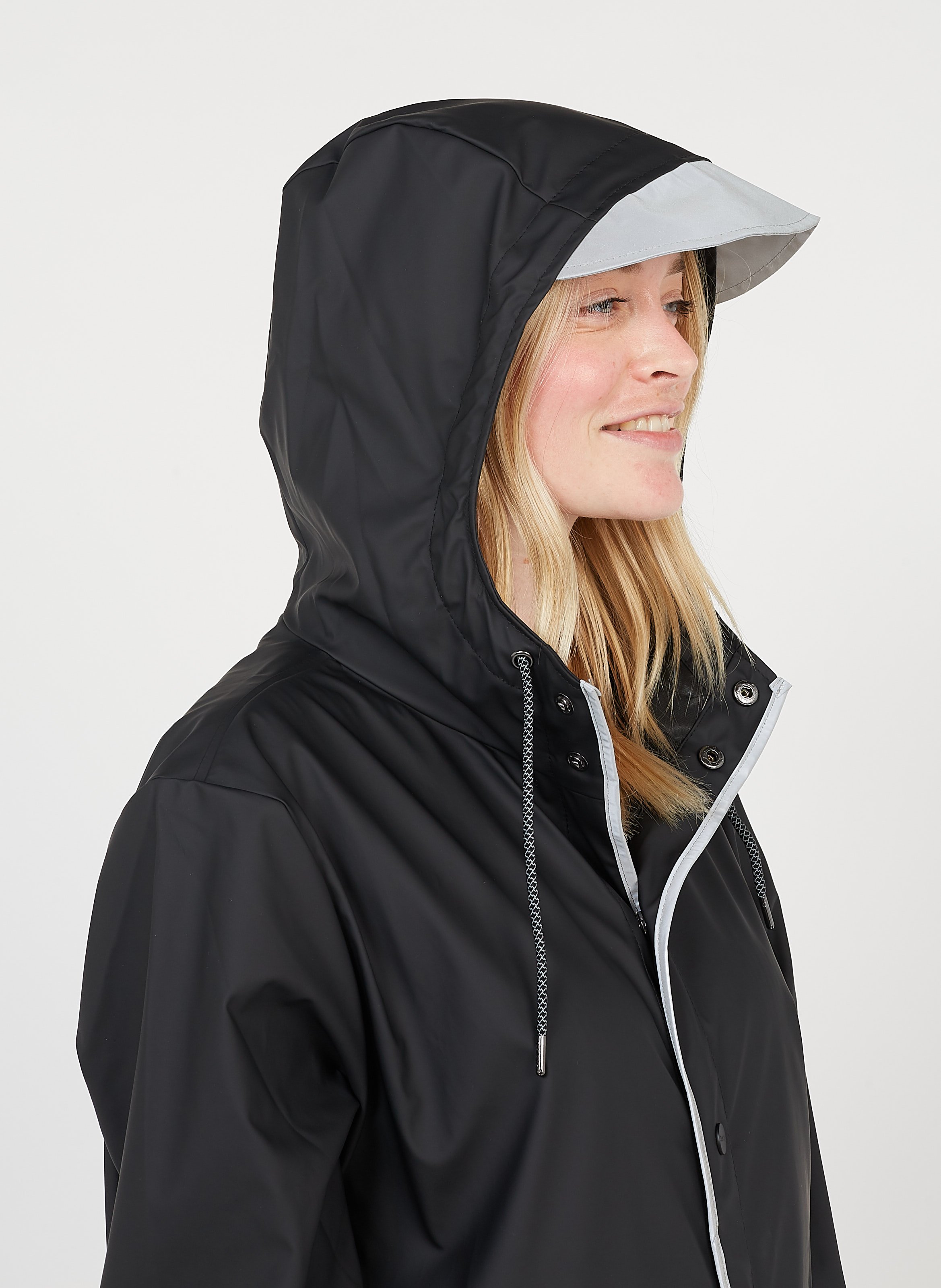 womens black windbreaker with hood