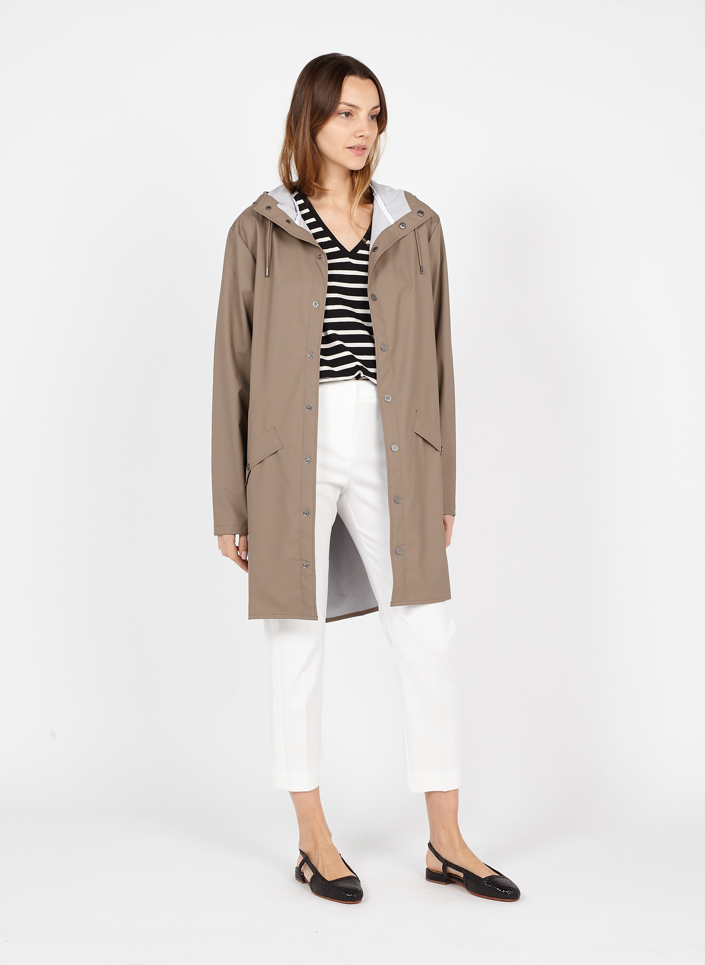 rains long jacket beige