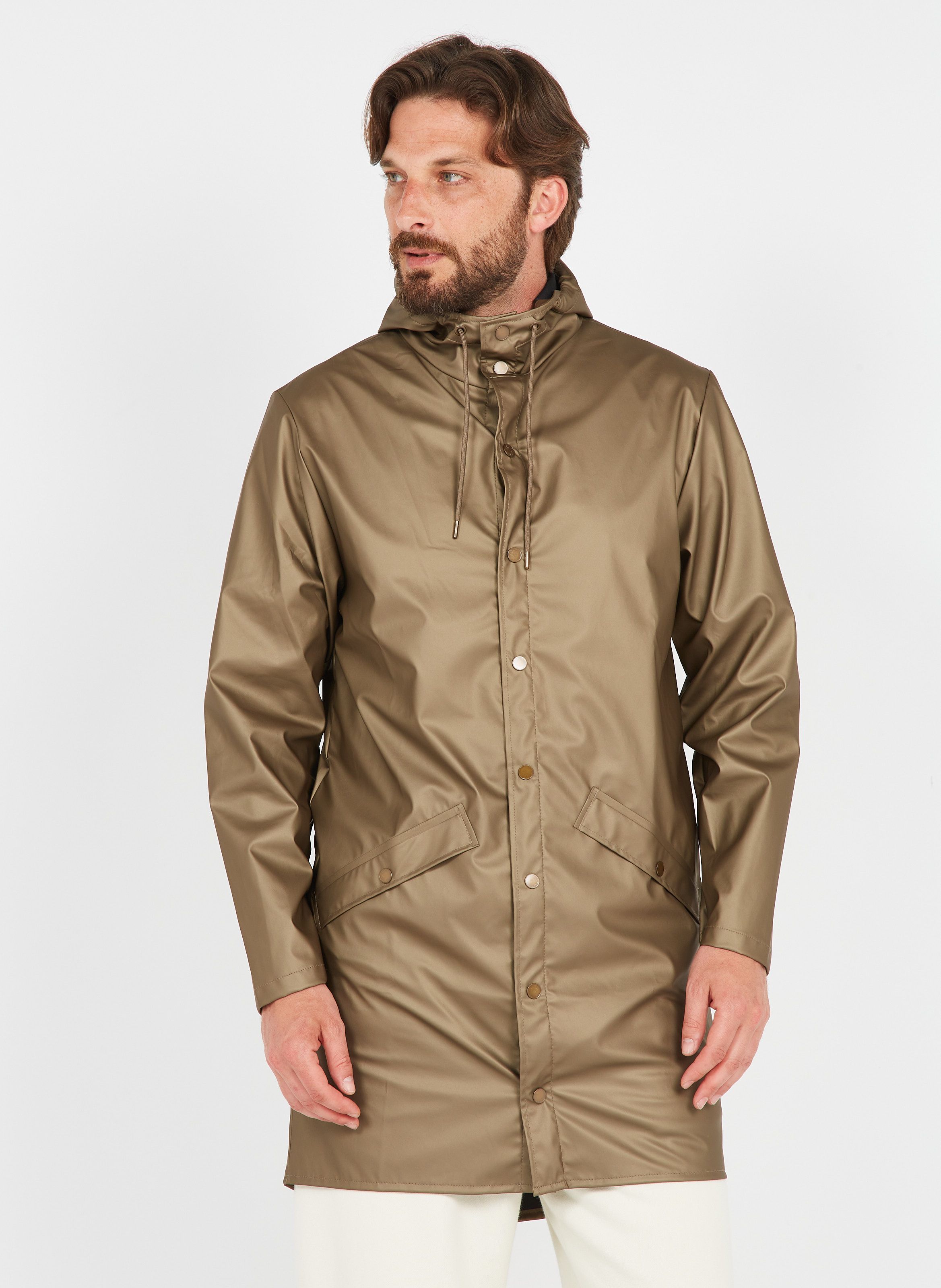 brown waterproof coat