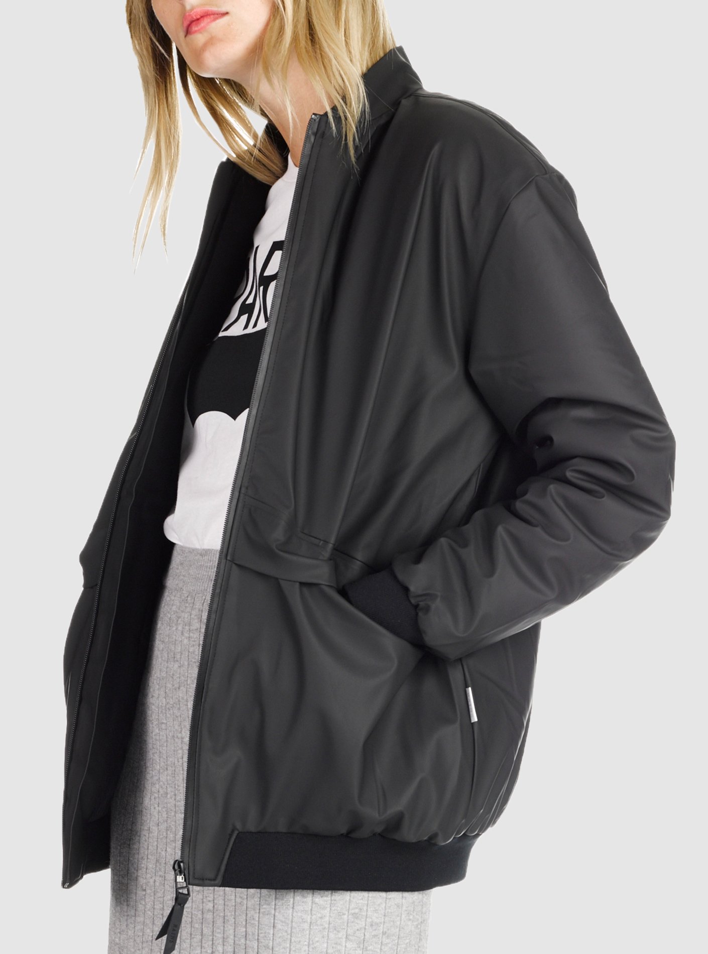 black waterproof bomber jacket