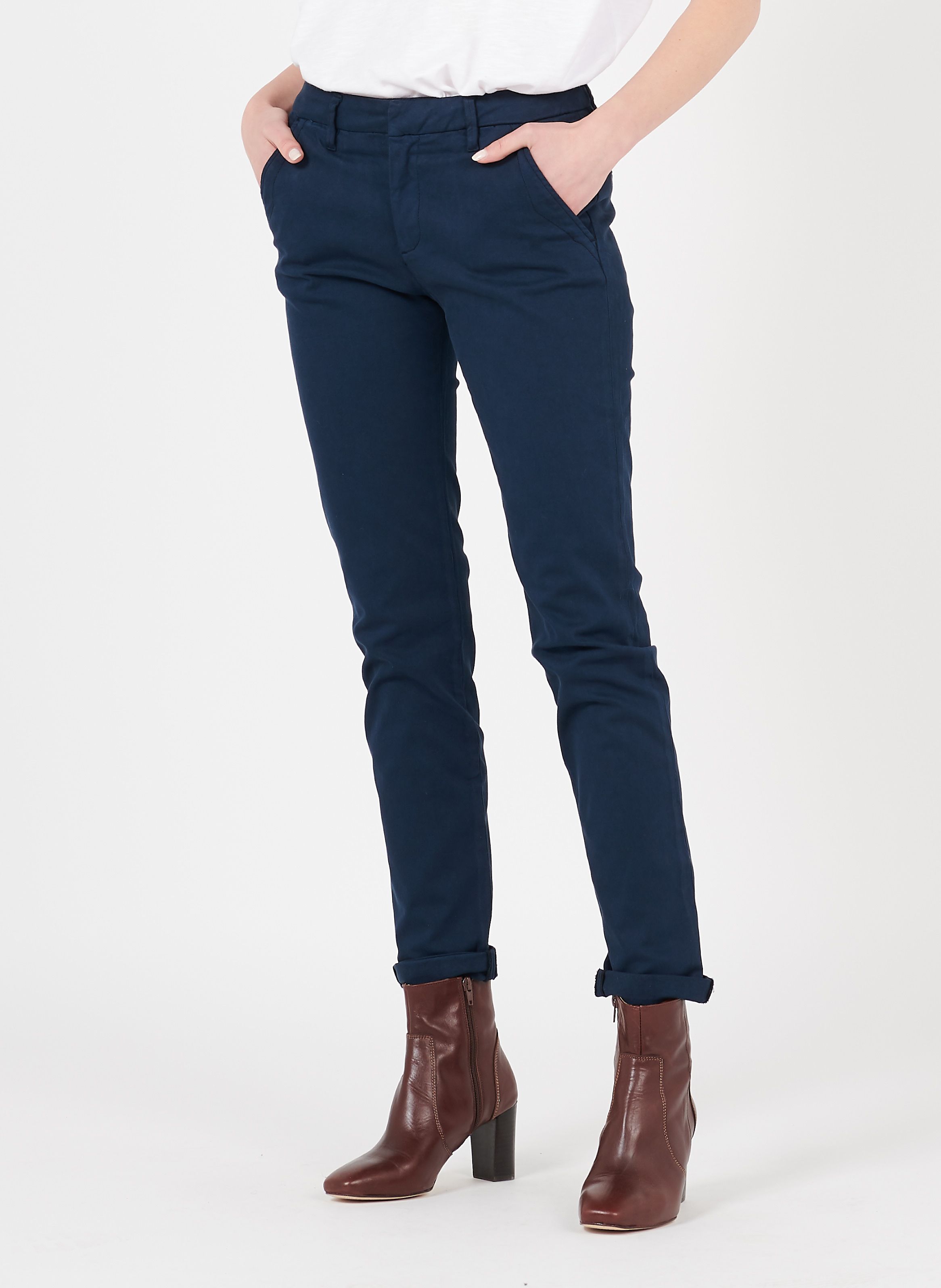 womens navy blue chinos