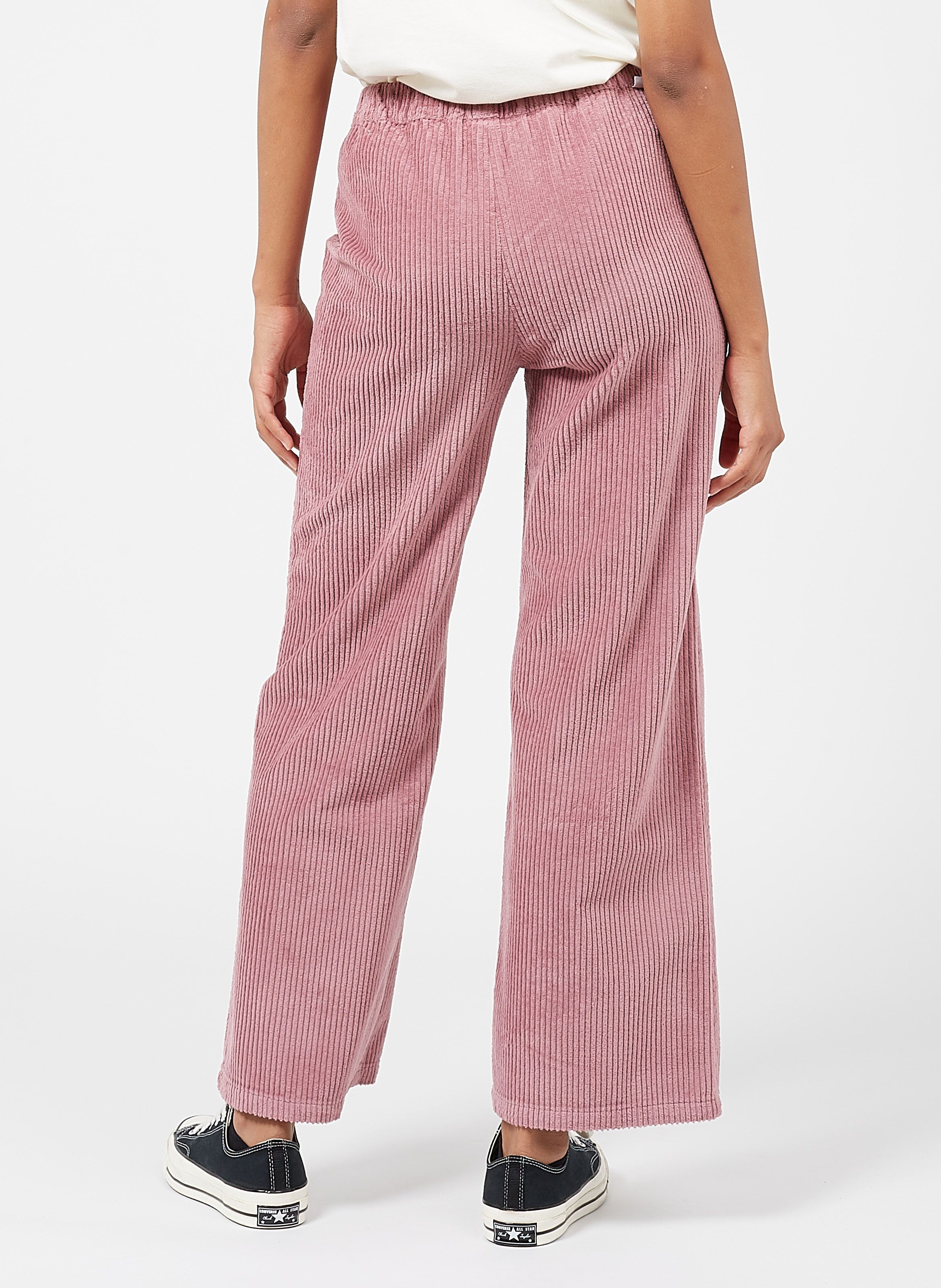 Purple Wide-leg high-waisted corduroy pants