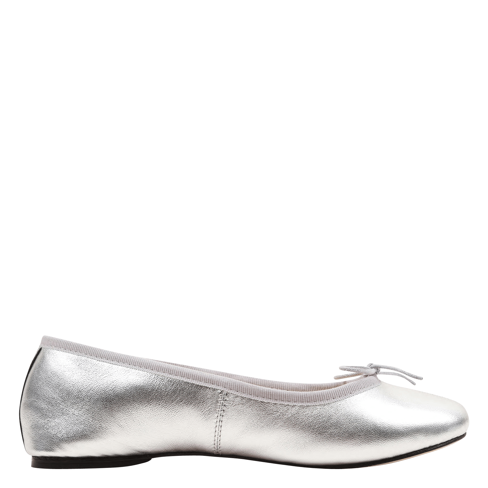 silver leather ballet pumps