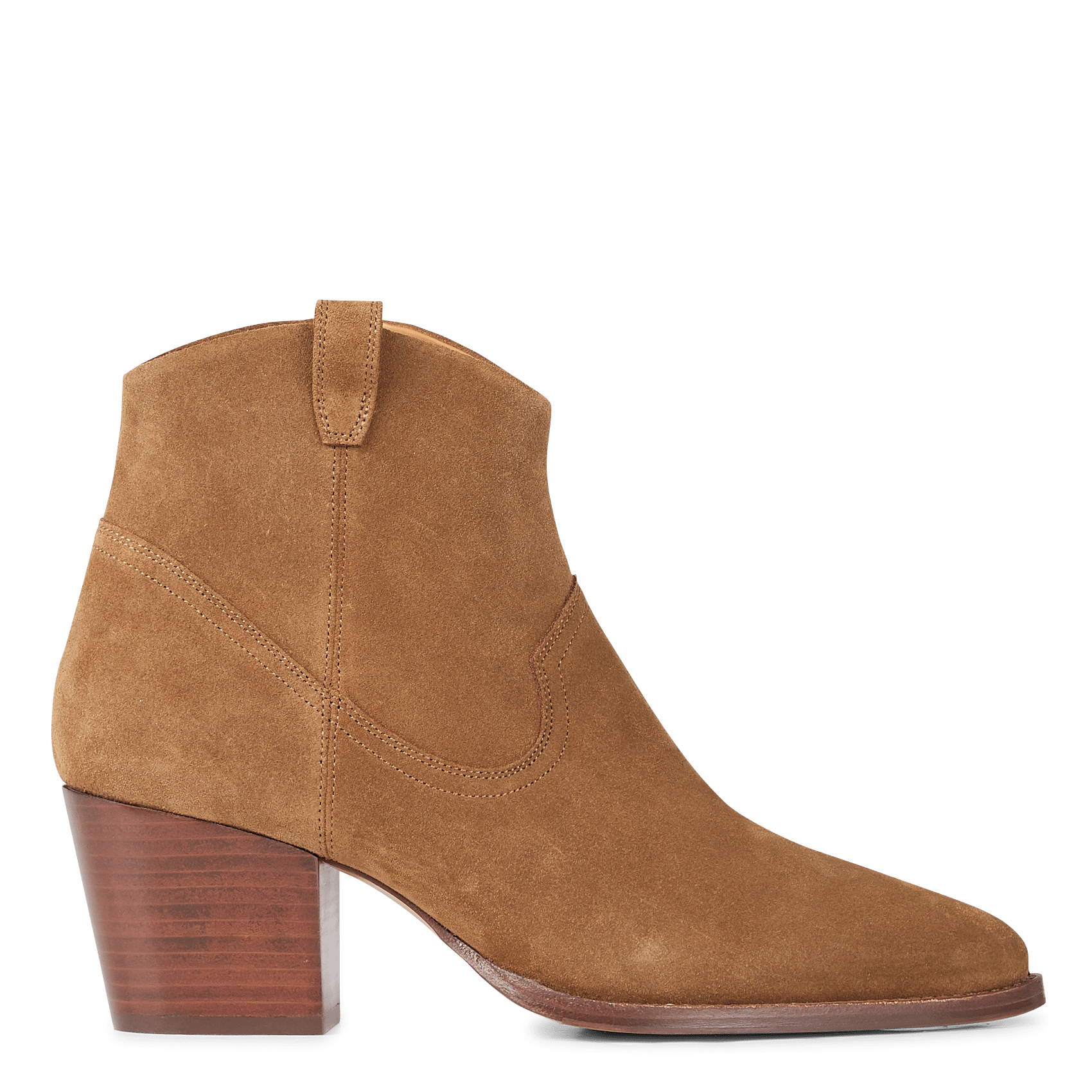 suede mid calf booties