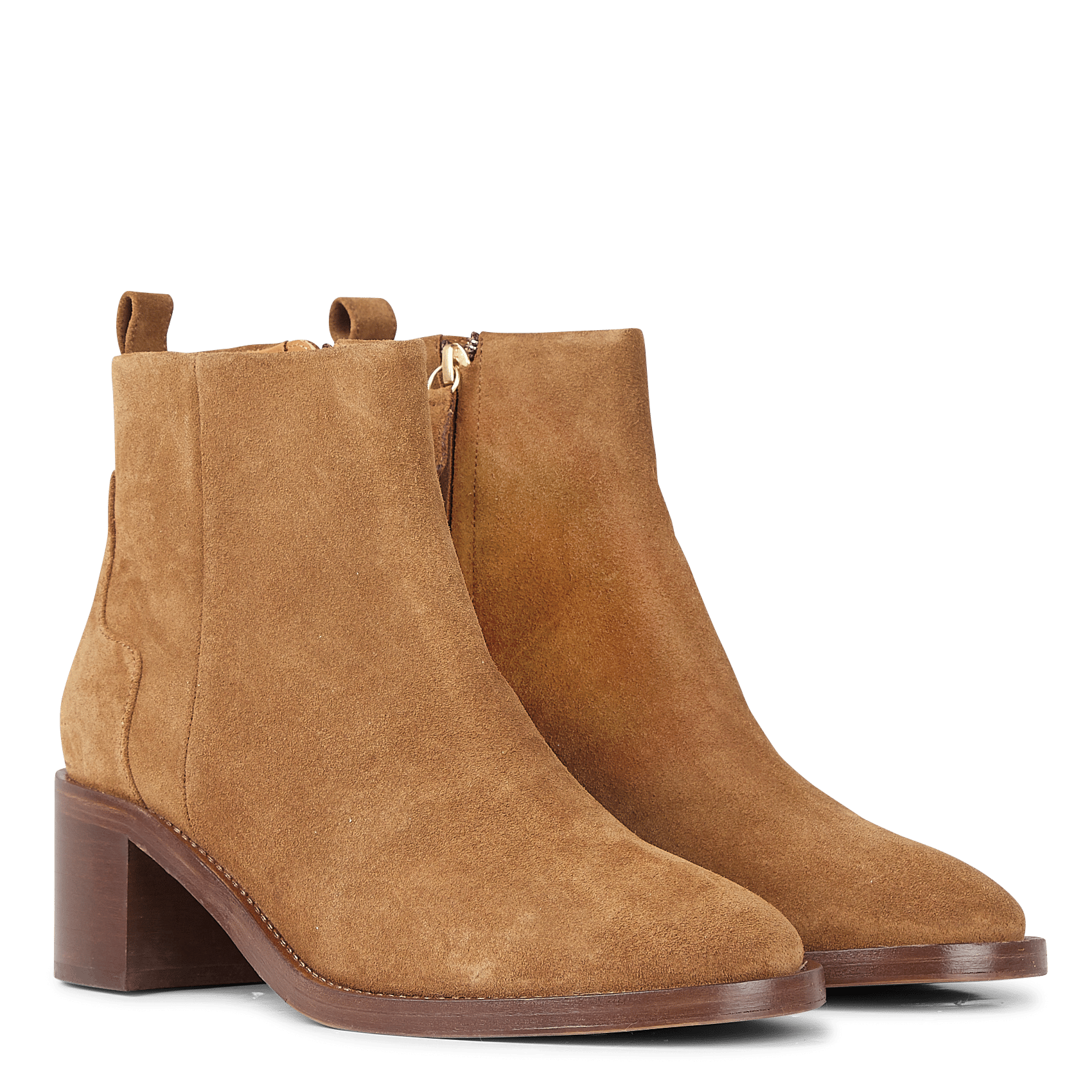 suede mid calf booties