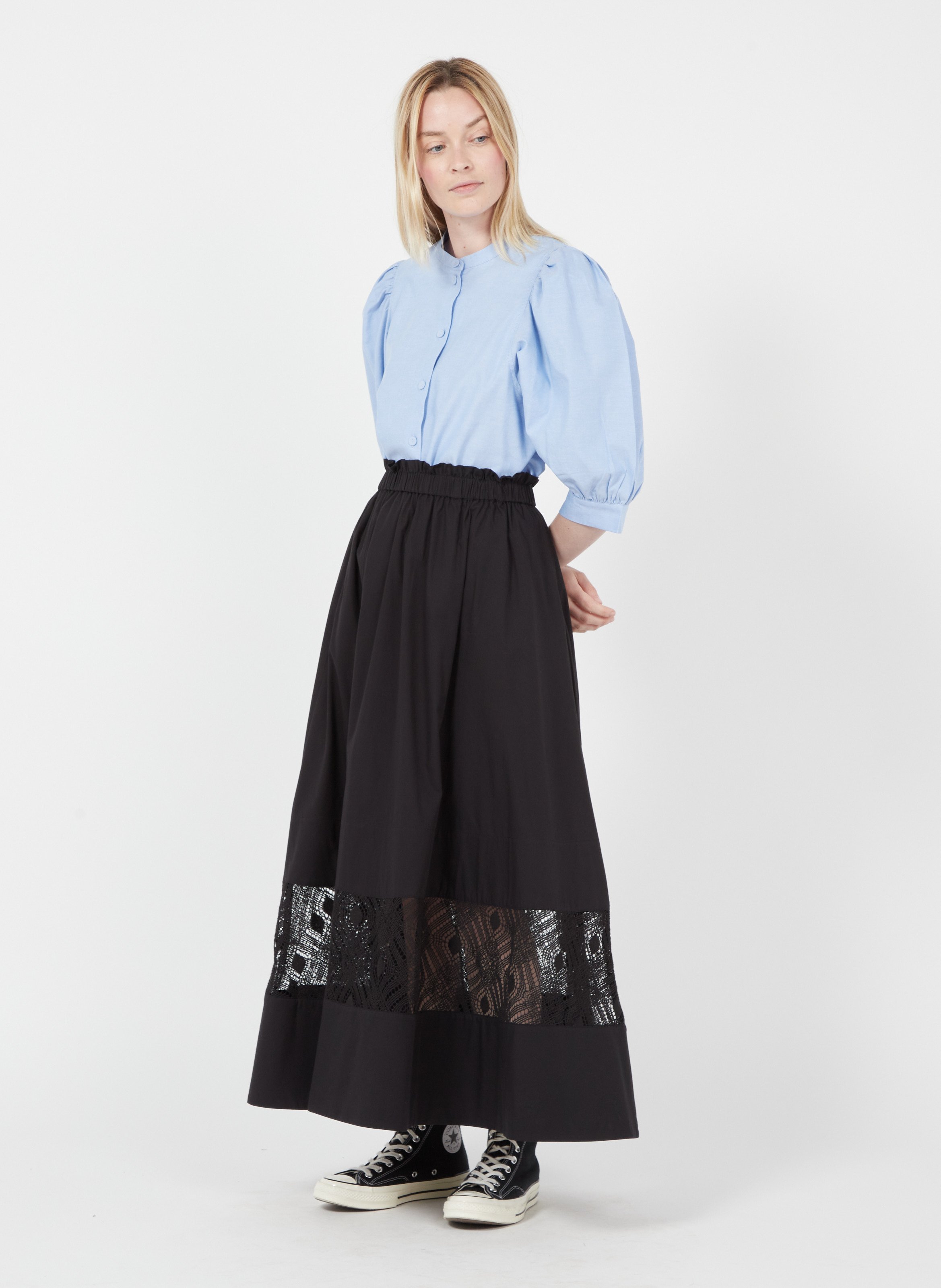 long black skirt cotton