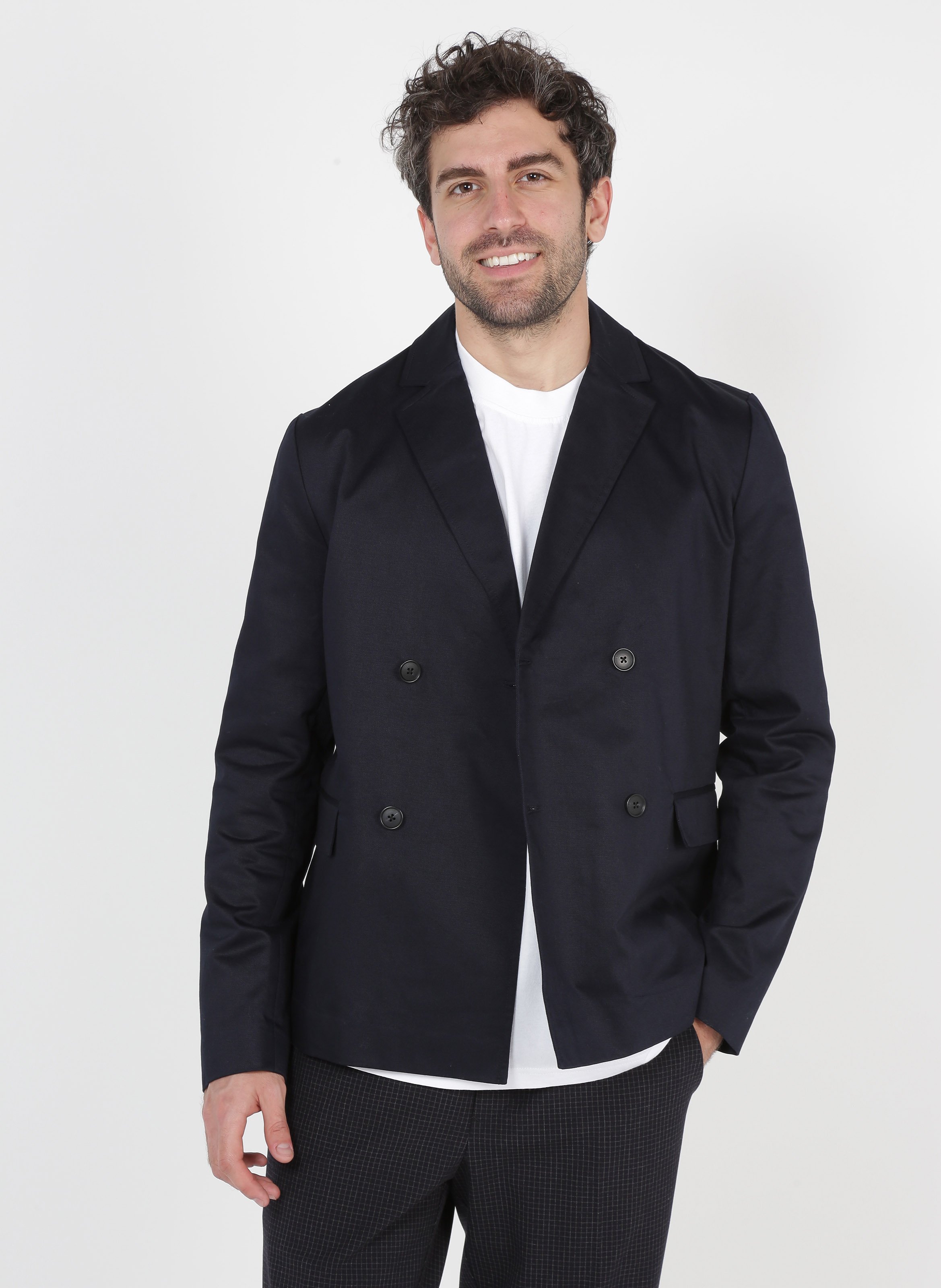 Regular-fit Cotton-blend Blazer Night Sky Samsoe Samsoe - Men | Place des  Tendances