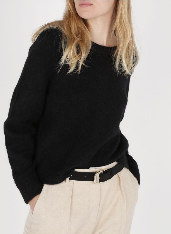 SAMSOE SAMSOE Black Round-neck wool-blend sweater