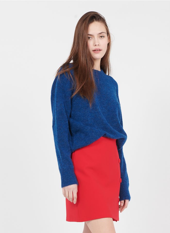 SAMSOE SAMSOE Blue Round-neck wool-blend sweater