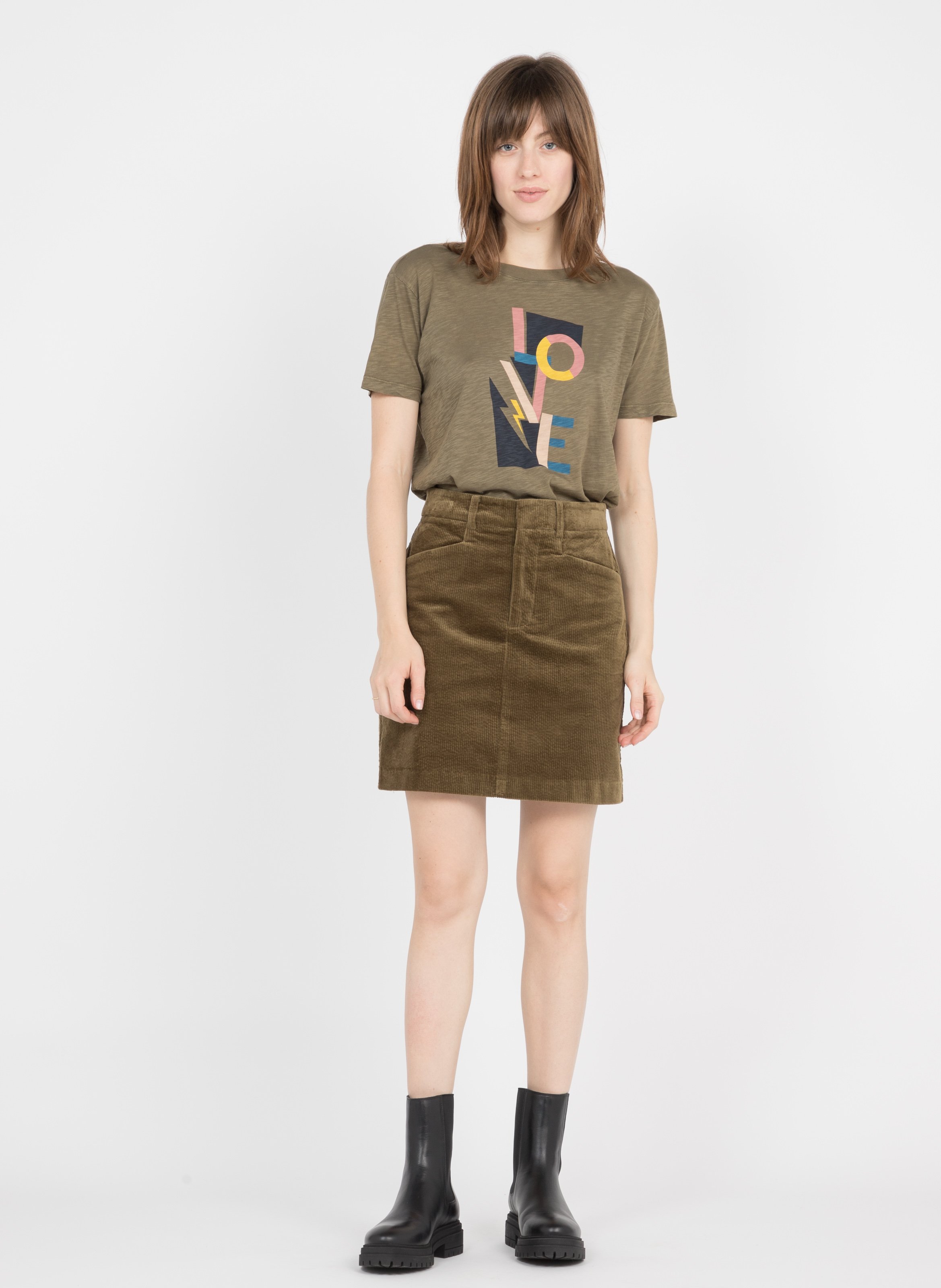 brown corduroy skirt quilt