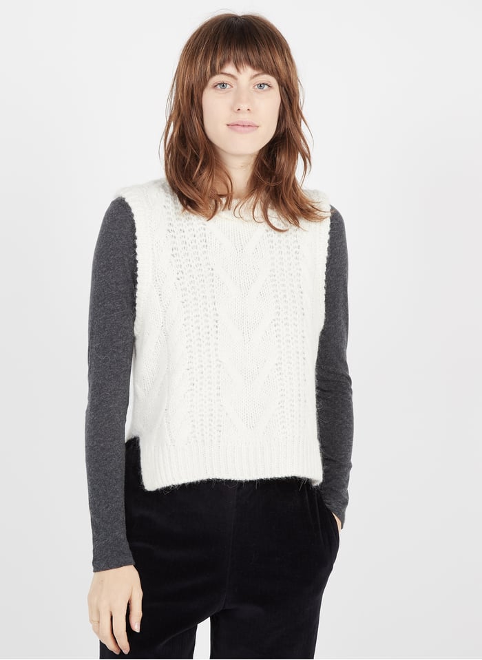 Wool And Alpaca Gilet Whisper White Samsoe Samsoe Women Place Des Tendances Wool And Alpaca Gilet Whisper White Samsoe Samsoe Women Place Des Tendances