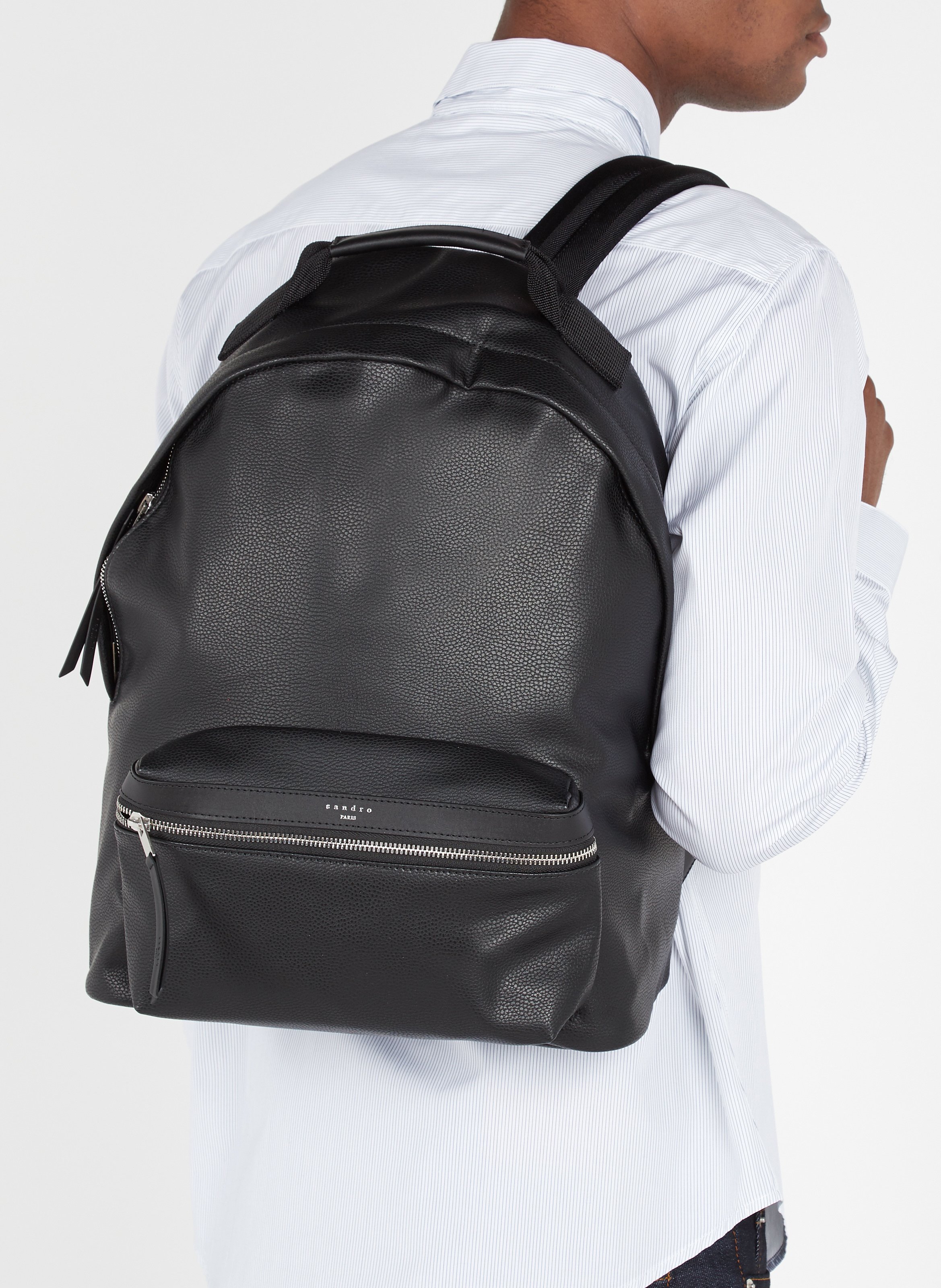sandro leather backpack