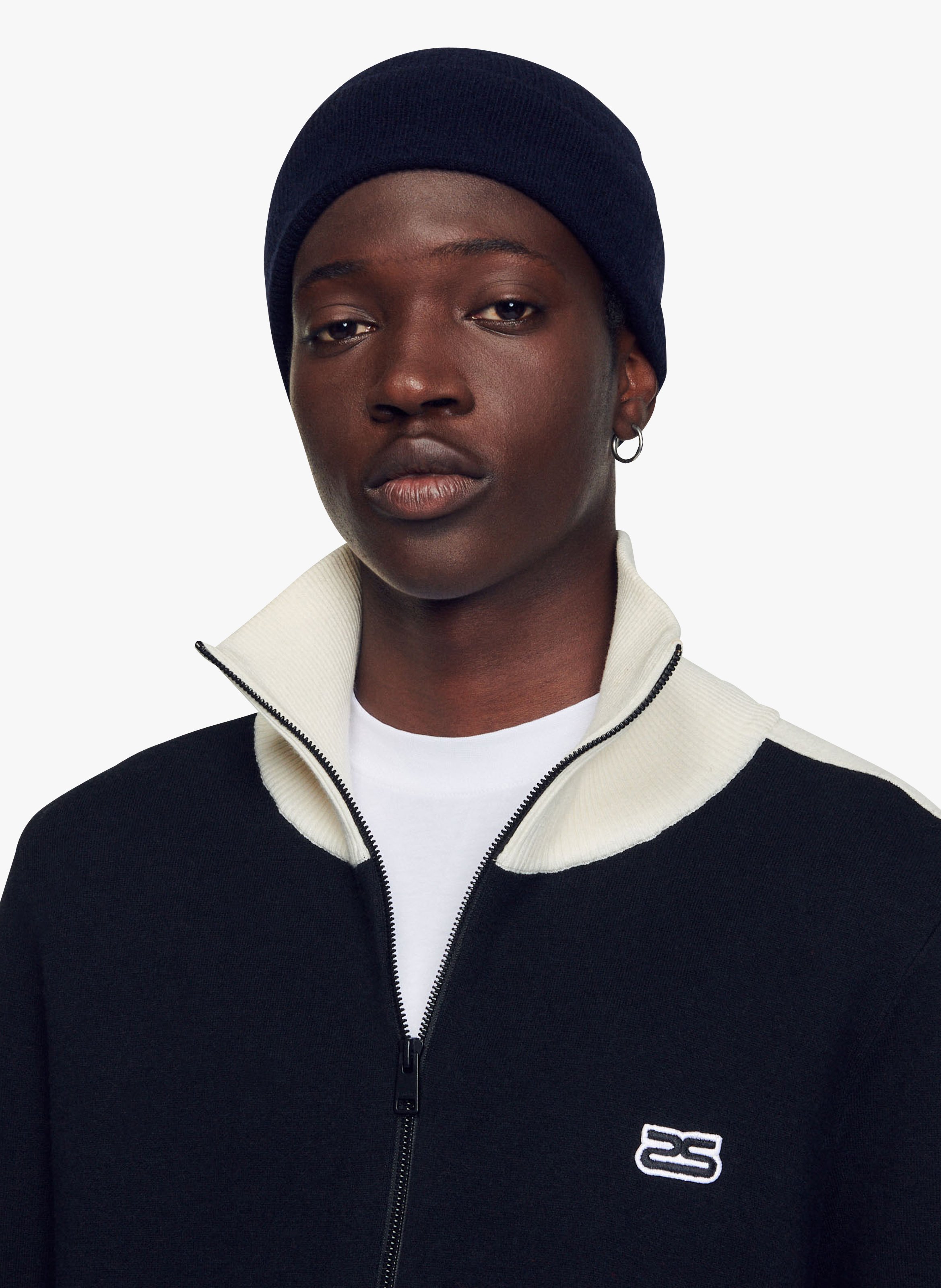 Cashmere Beanie Marine Sandro Men Place des Tendances