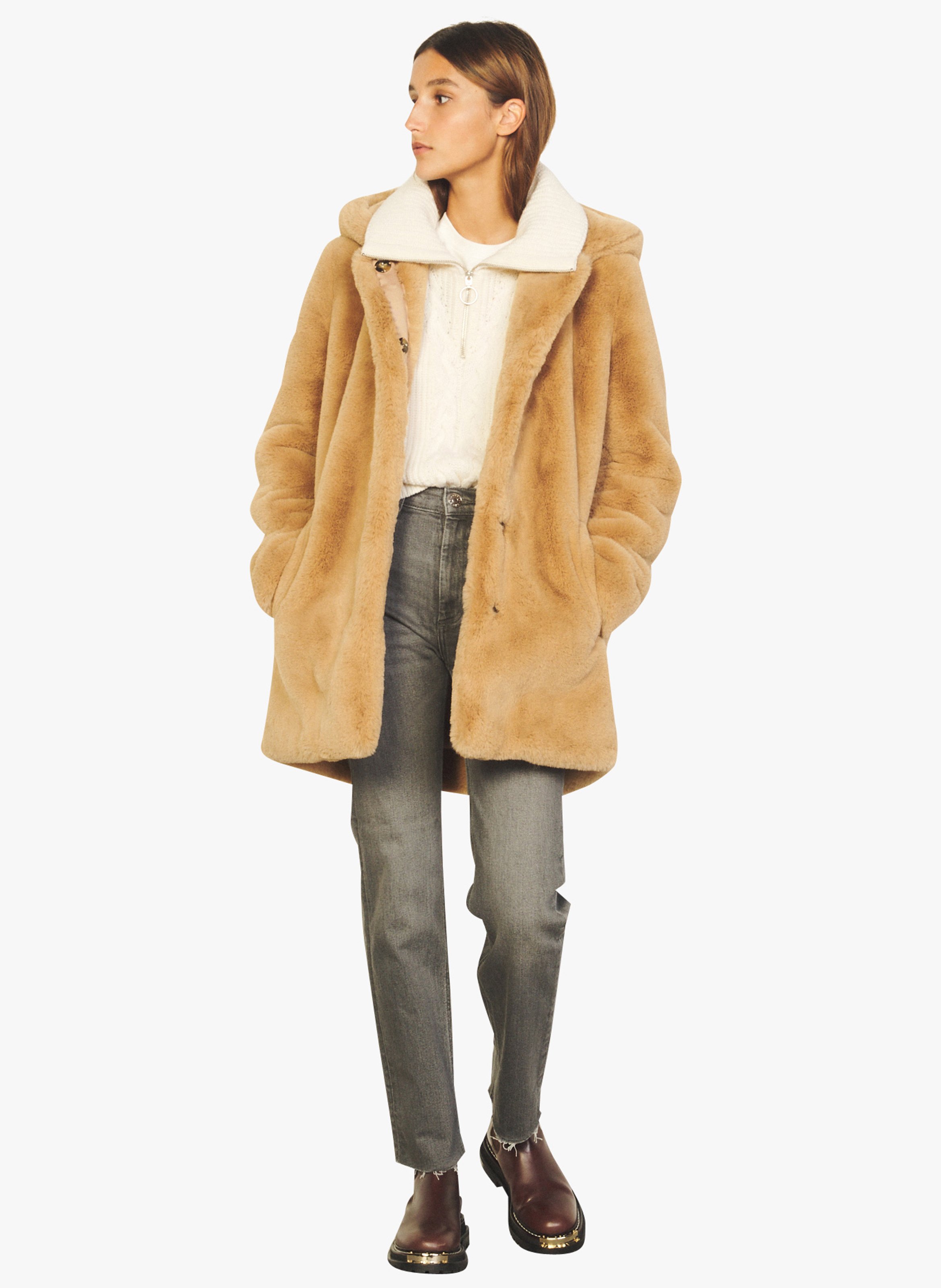 sandro fur jacket