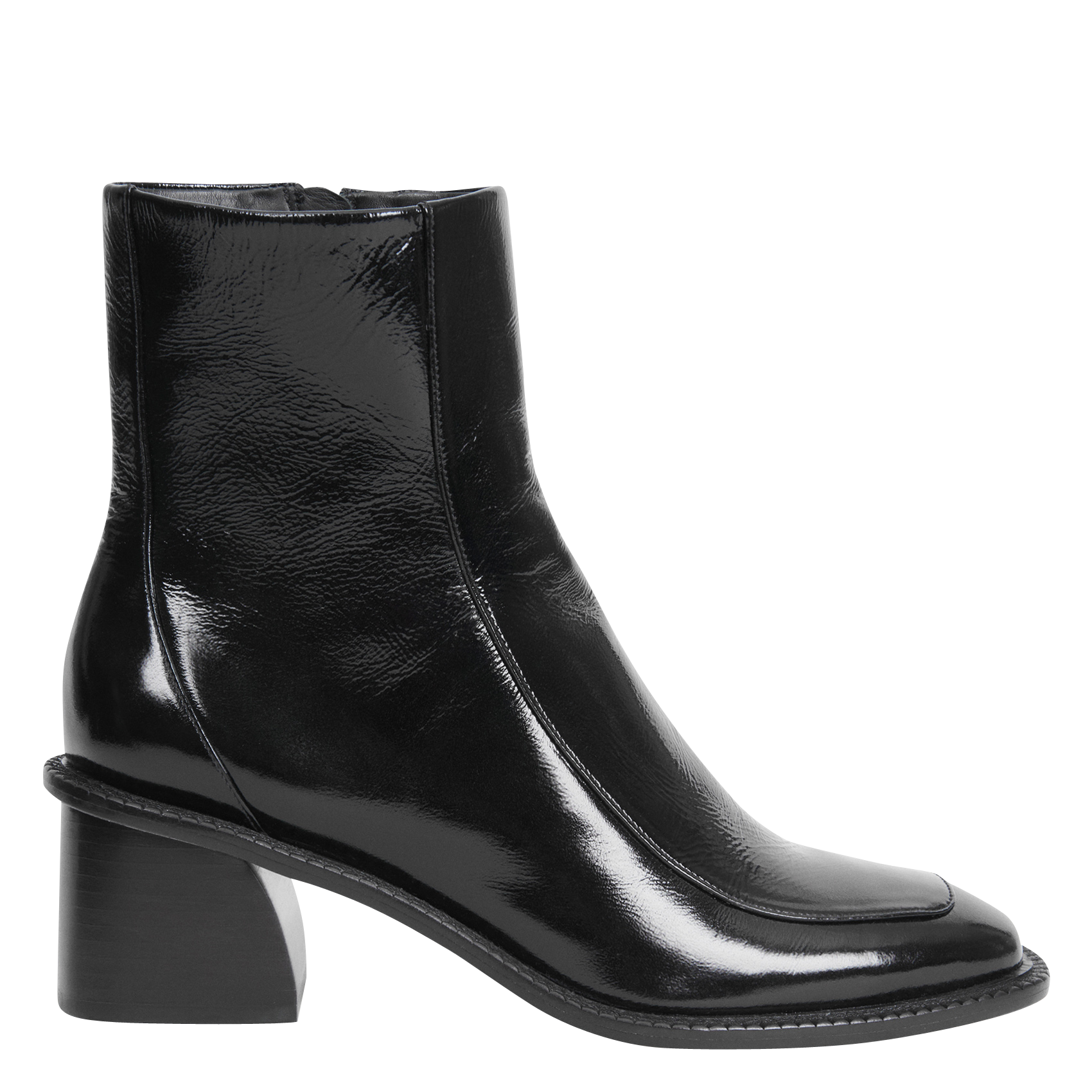 patent calf boots