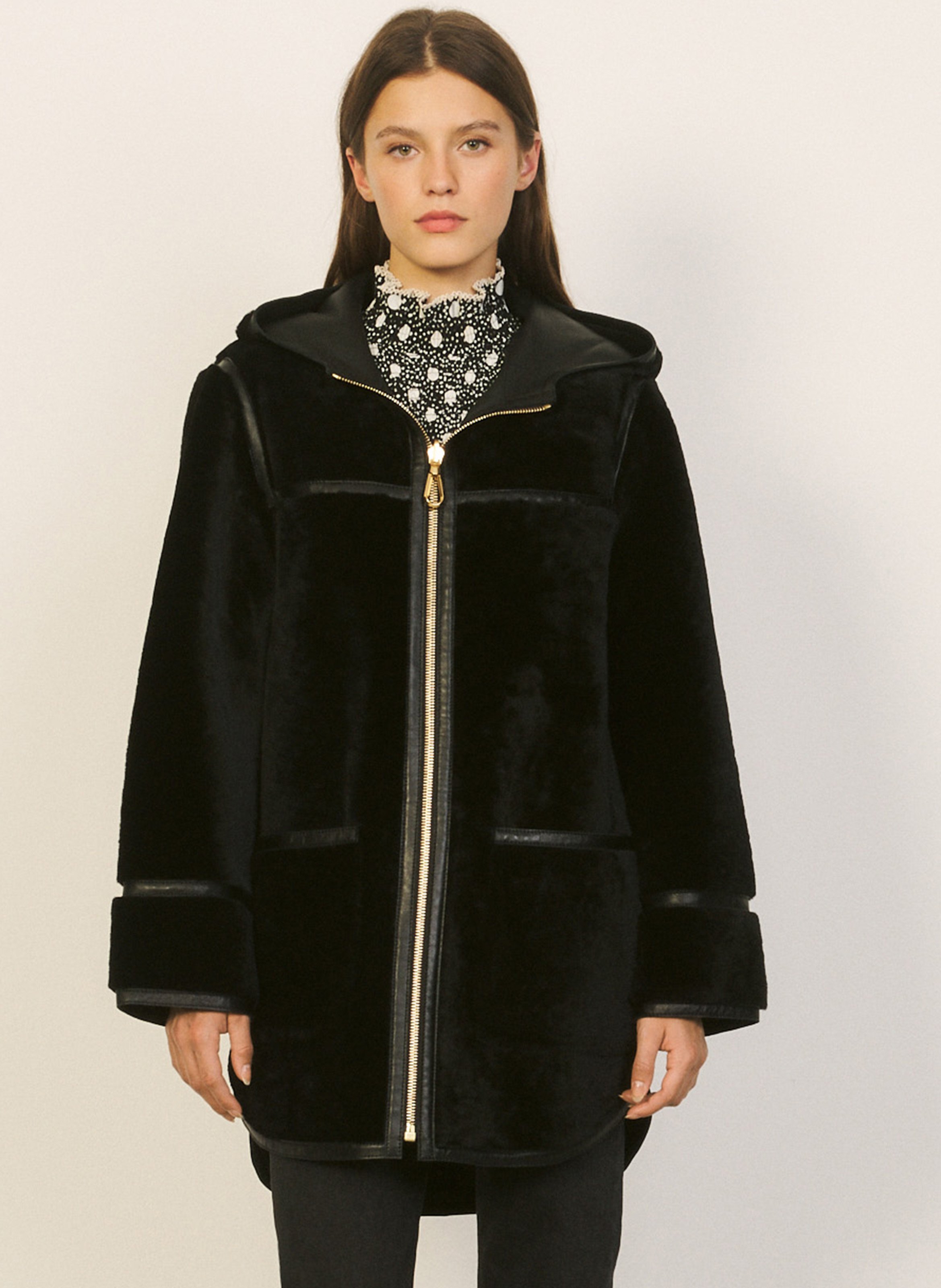 shearling coat sandro