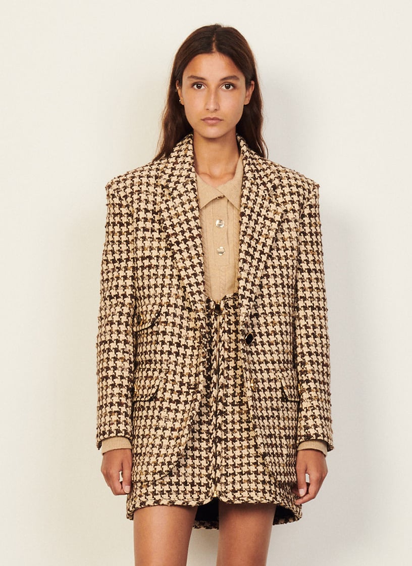 sandro plaid coat