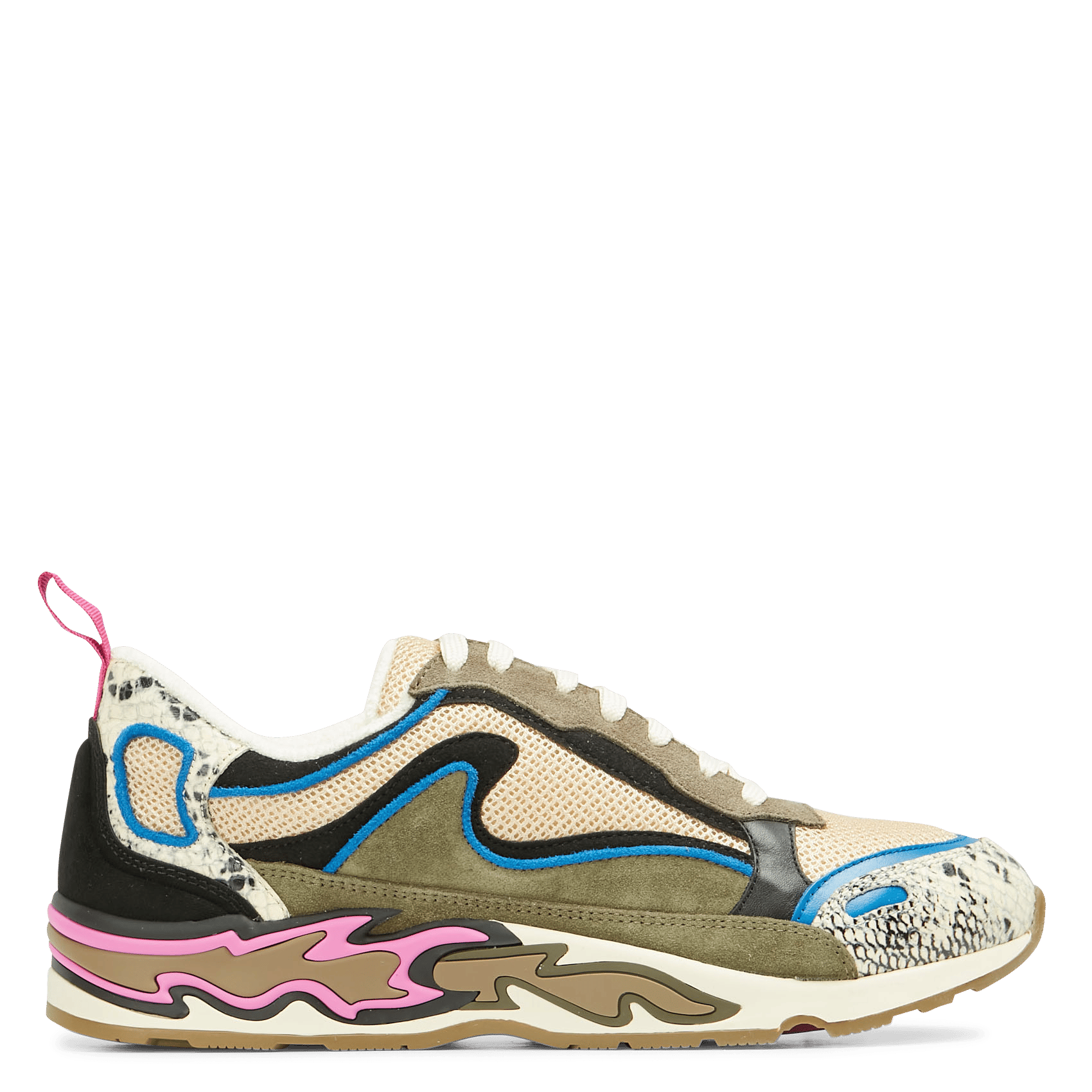 Leather Low-top Sneakers Bleu Gris Sandro - Women | Place des Tendances